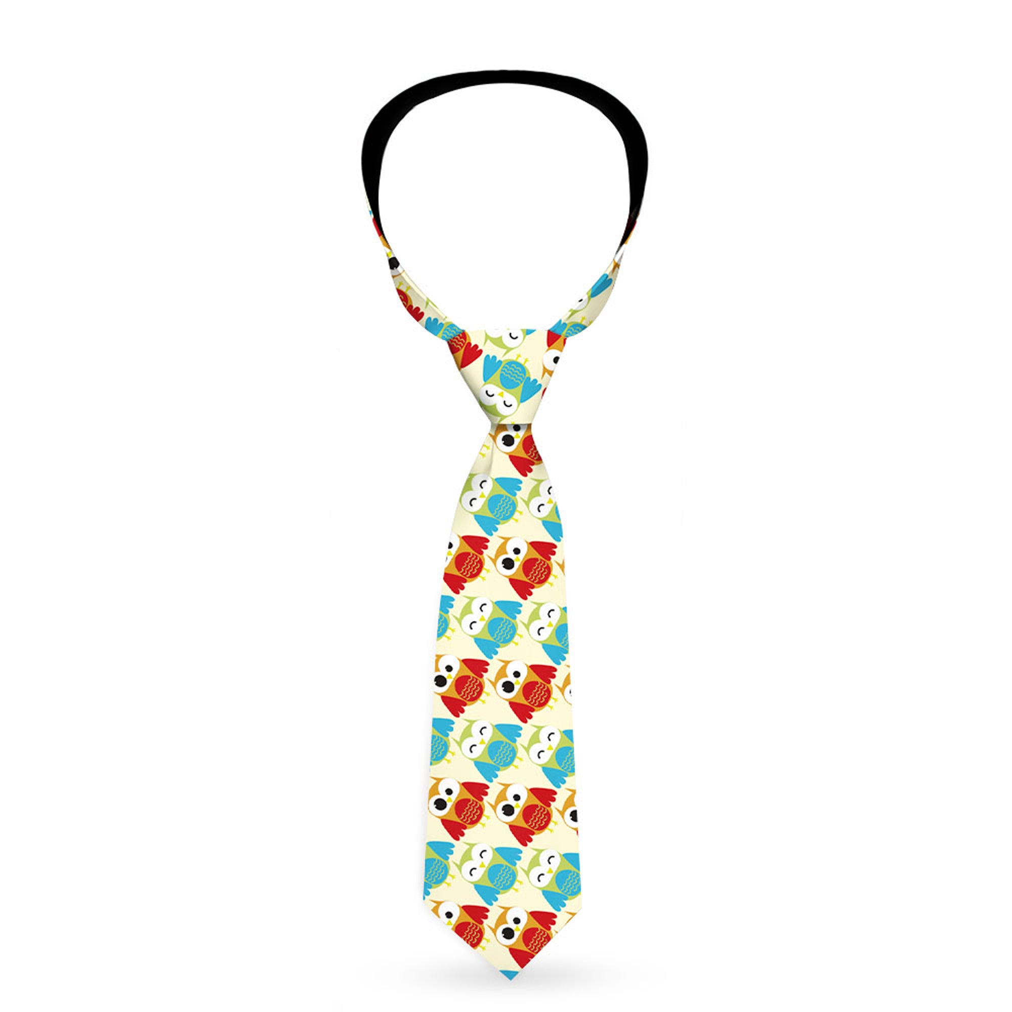 Buckle-Down Necktie - Owl Eyes Yellow/Reds/Blues Neckties Buckle-Down