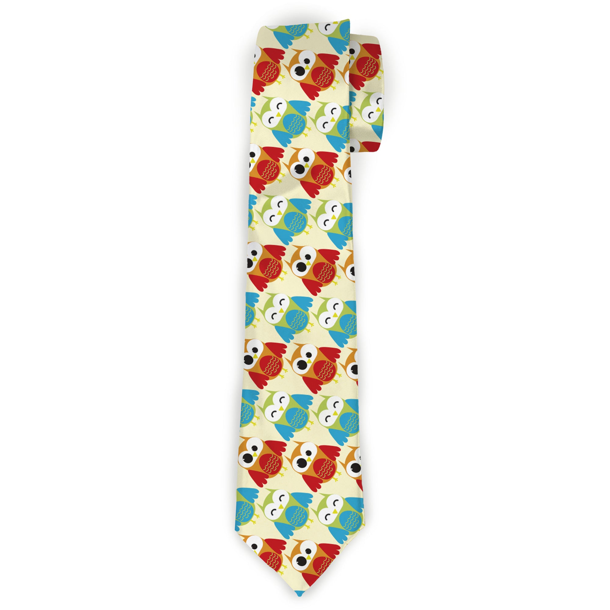 Buckle-Down Necktie - Owl Eyes Yellow/Reds/Blues Neckties Buckle-Down