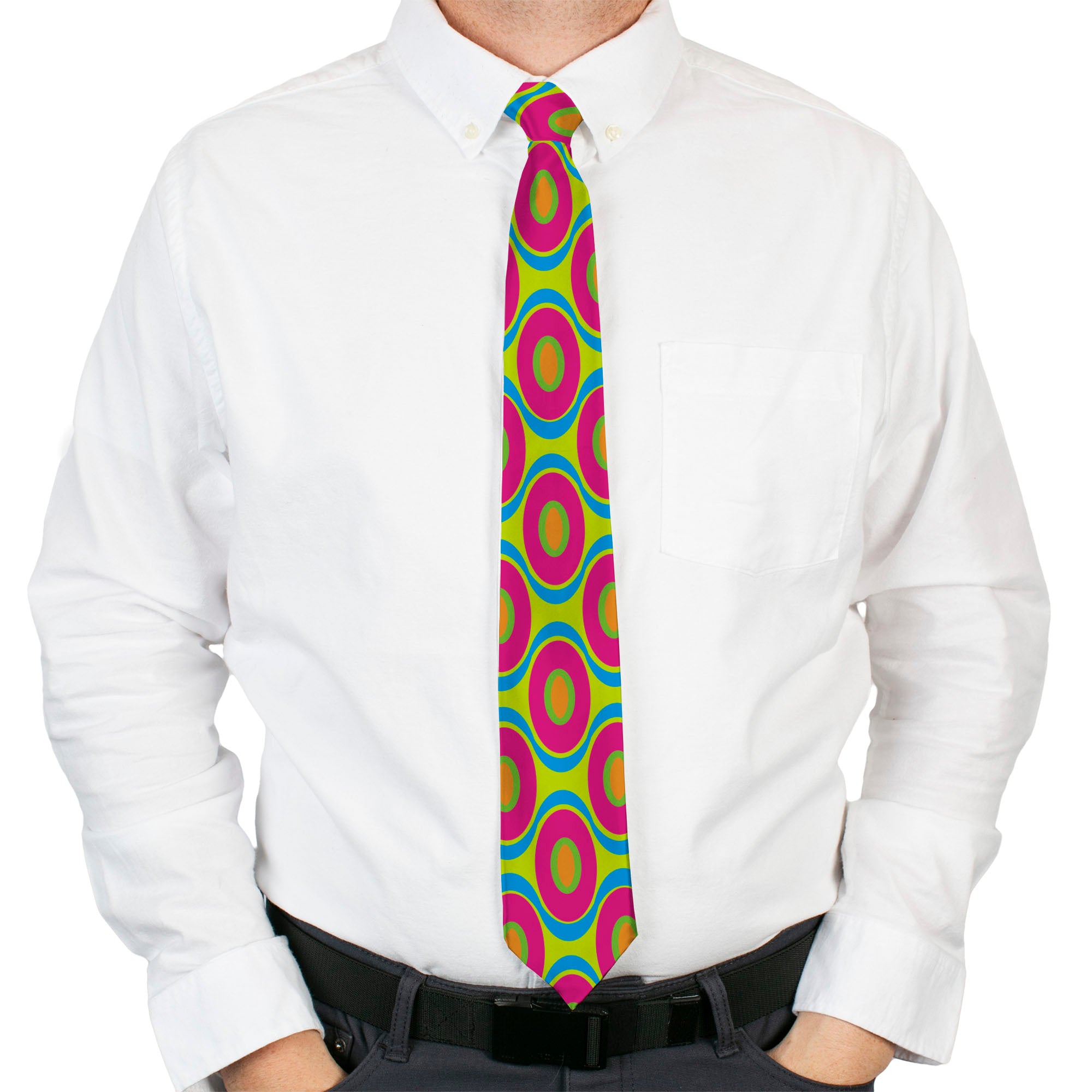 Buckle-Down Necktie - Ogee Lime/Blue/Fuchsia/Orange Neckties Buckle-Down