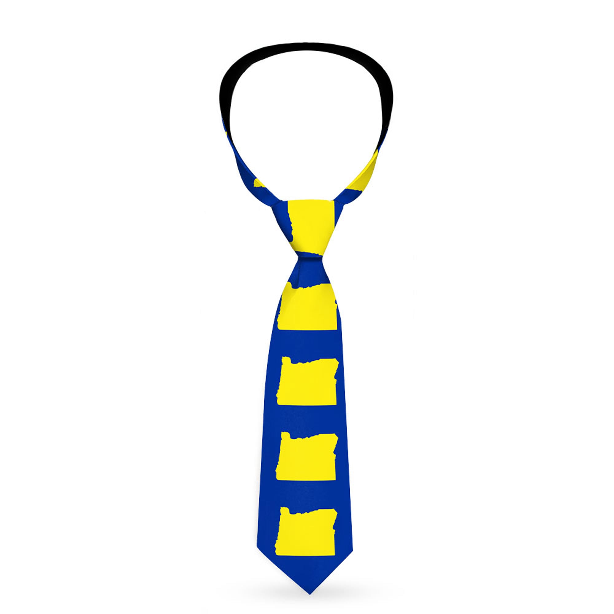 Buckle-Down Necktie - Oregon State Silhouette Blue/Yellow Neckties Buckle-Down
