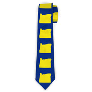 Buckle-Down Necktie - Oregon State Silhouette Blue/Yellow Neckties Buckle-Down