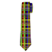 Necktie Standard - Plaid Black/Multi Neon Neckties Buckle-Down