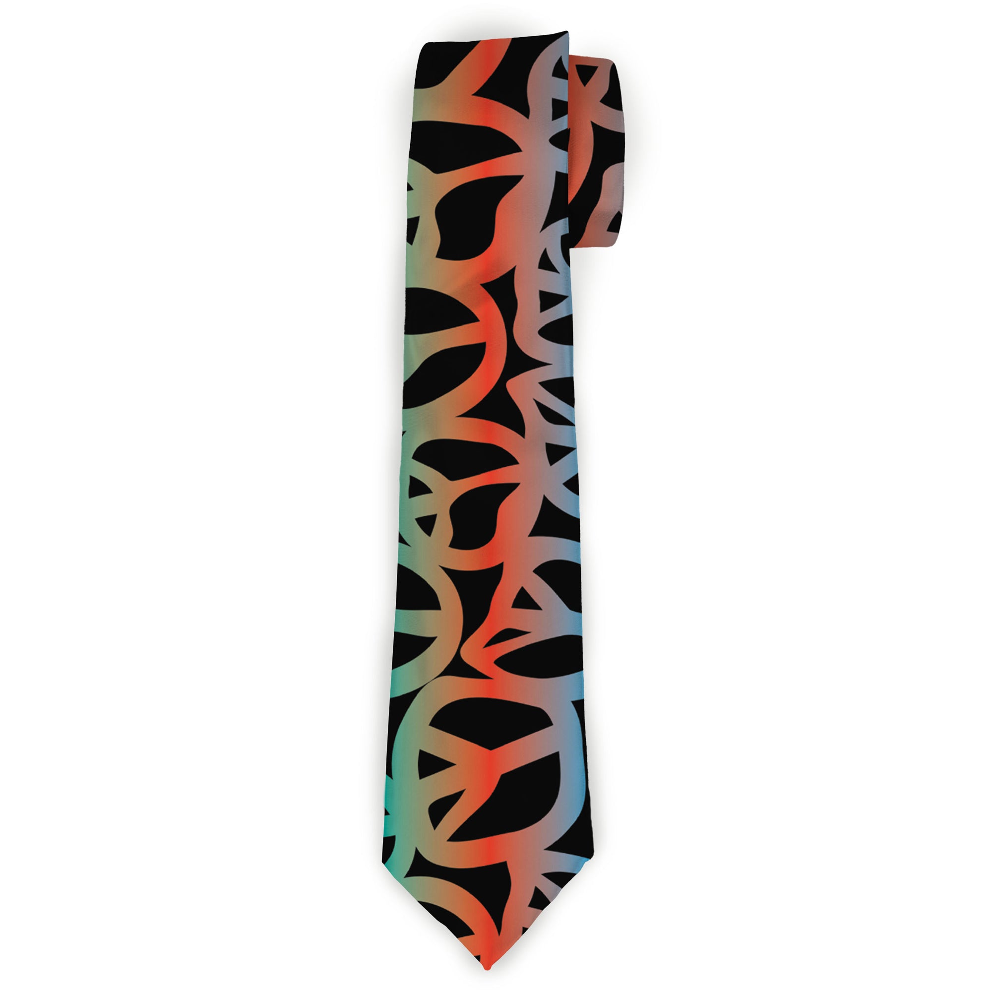 Buckle-Down Necktie - Peace Black/Multi Color Neckties Buckle-Down