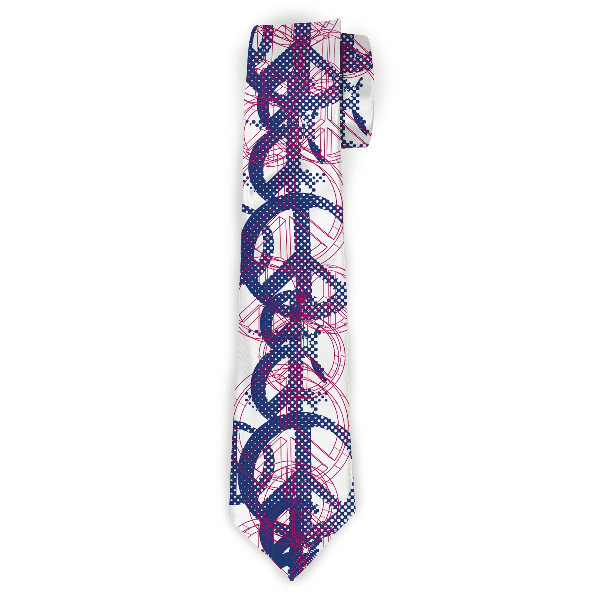 Buckle-Down Necktie - Peace Mixed White/Blue/Pink Neckties Buckle-Down