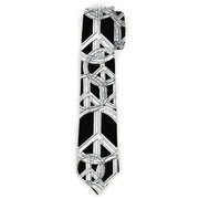 Buckle-Down Necktie - Peace Sketch Black/White Neckties Buckle-Down
