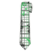Buckle-Down Necktie - Plaid Curls White/Black/Gray/Green Neckties Buckle-Down