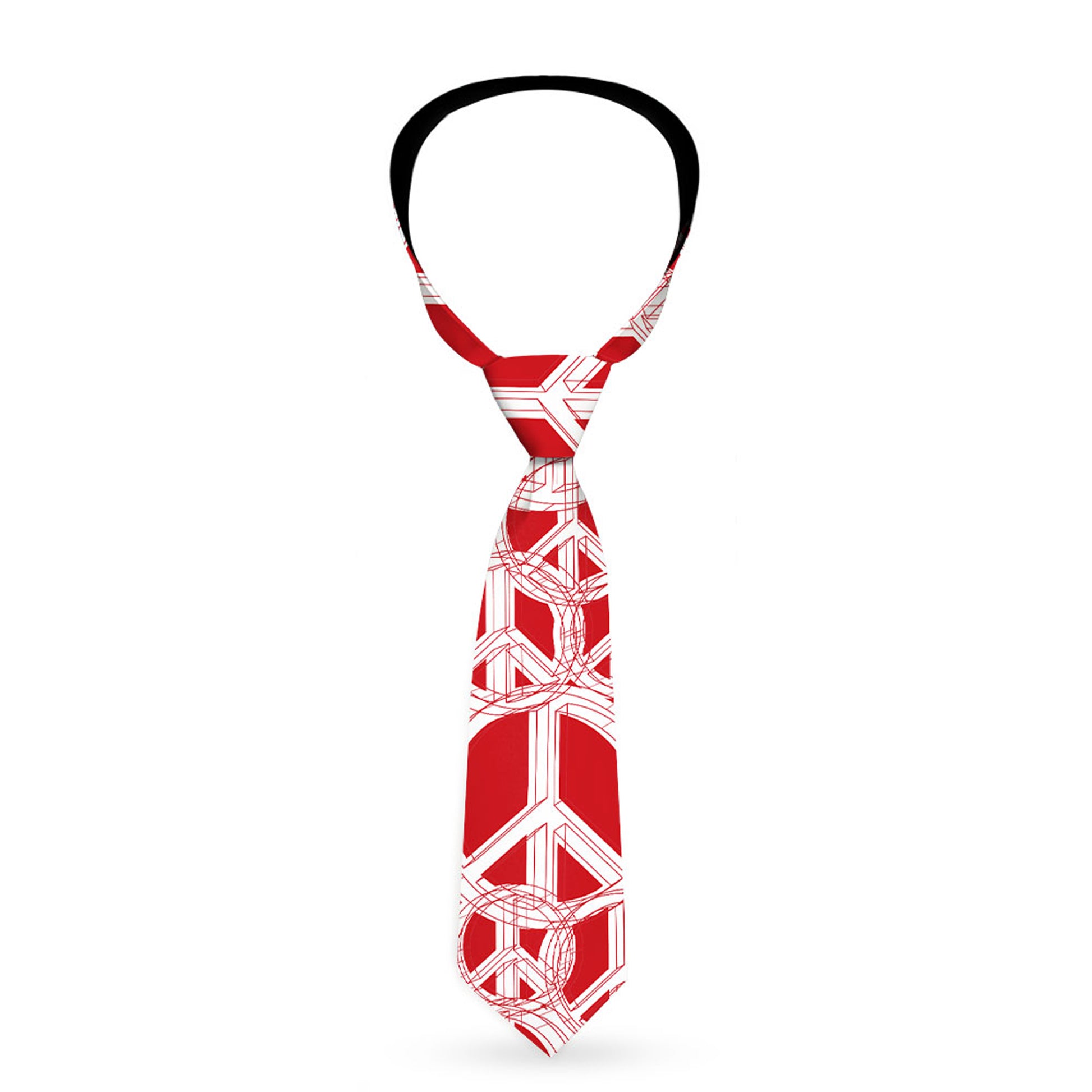Buckle-Down Necktie - Peace Sketch Red/White Neckties Buckle-Down