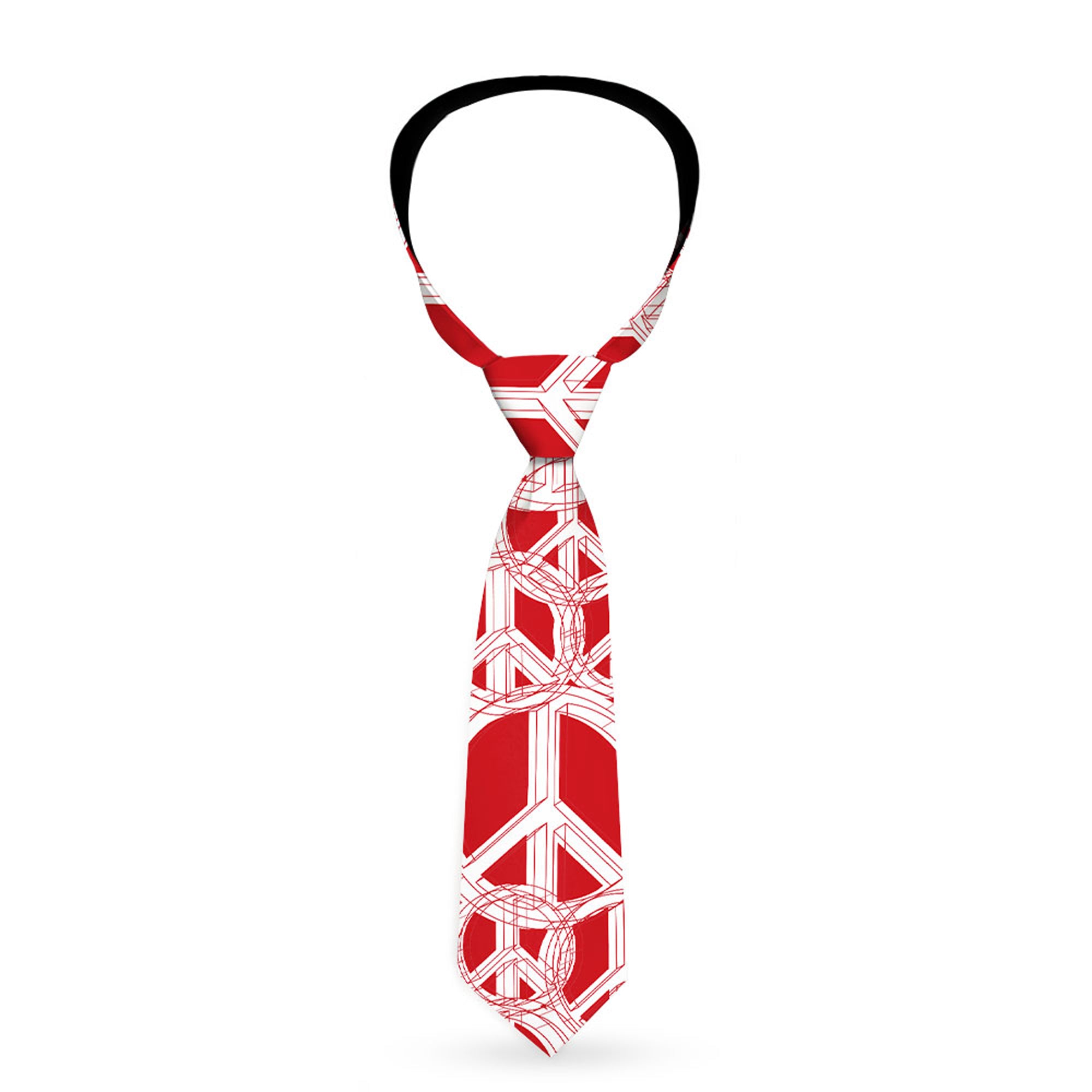 Buckle-Down Necktie - Peace Sketch Red/White Neckties Buckle-Down