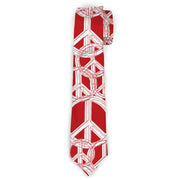 Buckle-Down Necktie - Peace Sketch Red/White Neckties Buckle-Down
