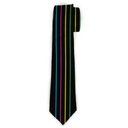Buckle-Down Necktie - Pinstripes Black/Multi Color Neckties Buckle-Down
