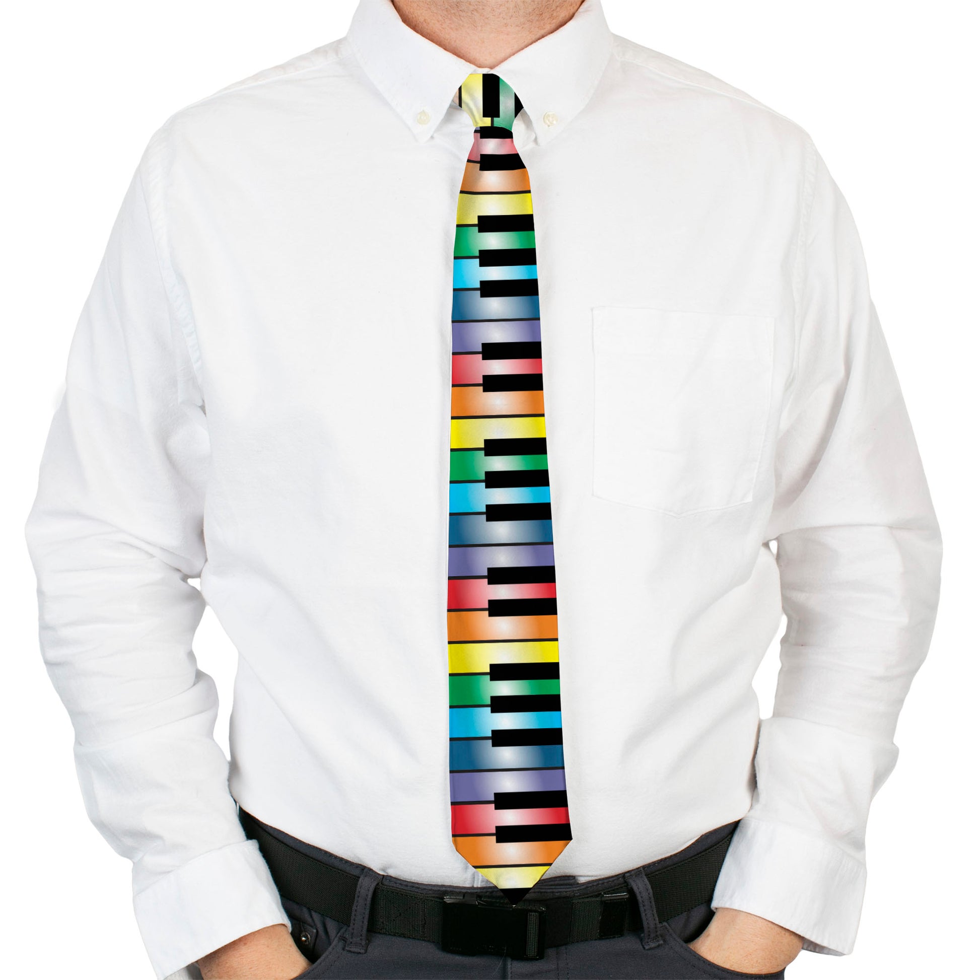 Buckle-Down Necktie - Piano Keys Rainbow Neckties Buckle-Down