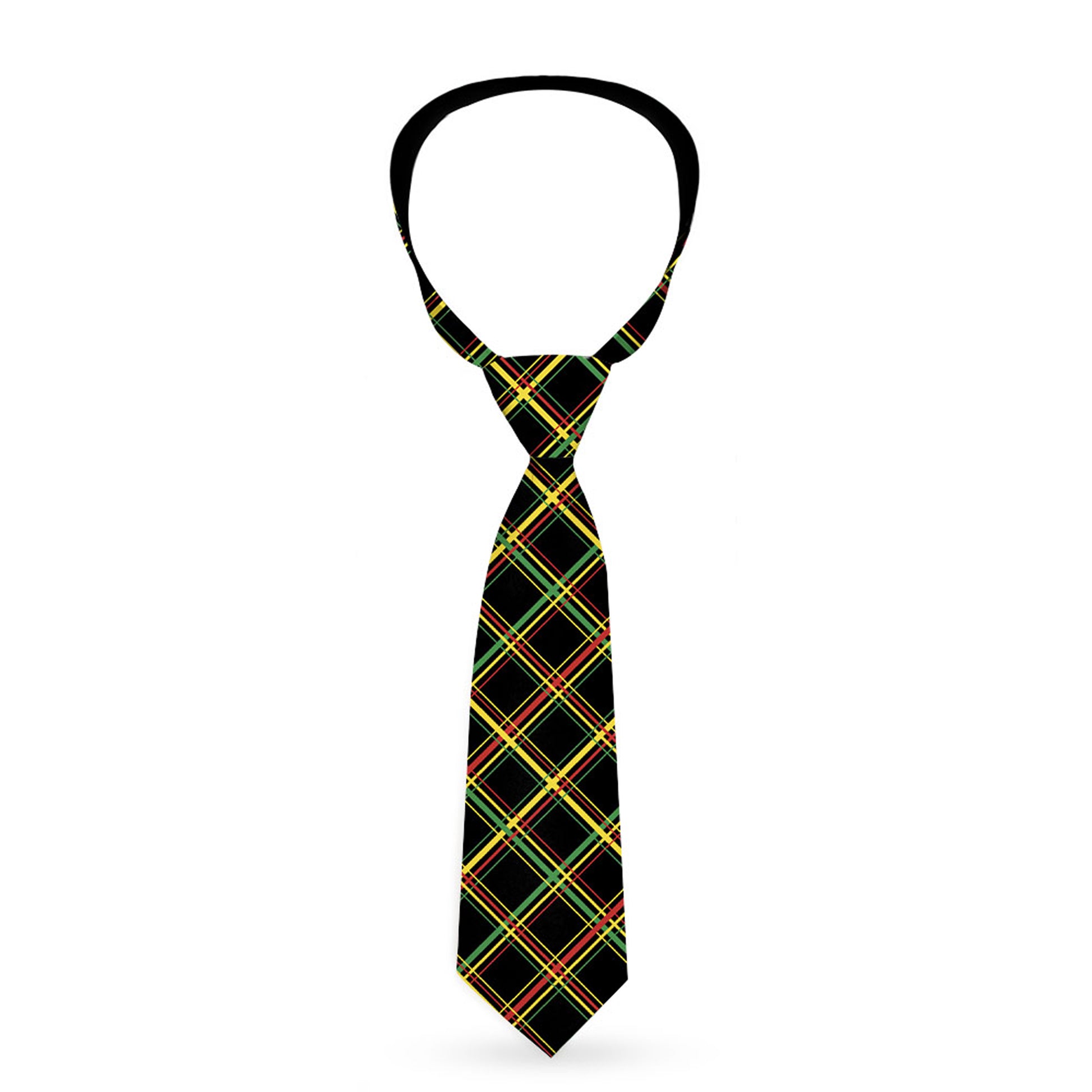 Buckle-Down Necktie - Plaid X Rasta Neckties Buckle-Down