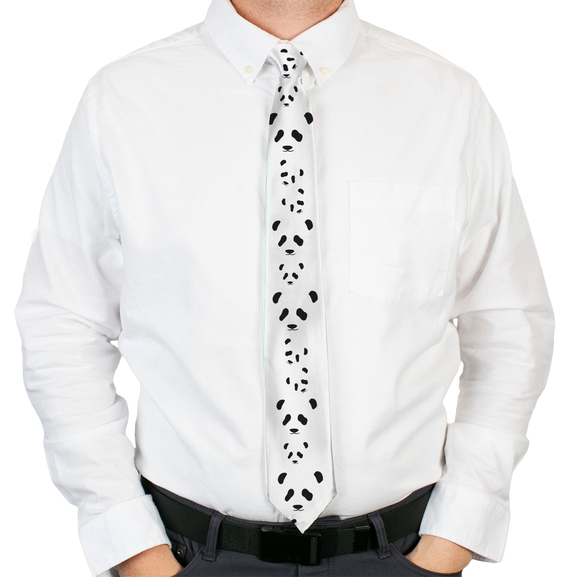 Buckle-Down Necktie - Panda Bear Spots Neckties Buckle-Down