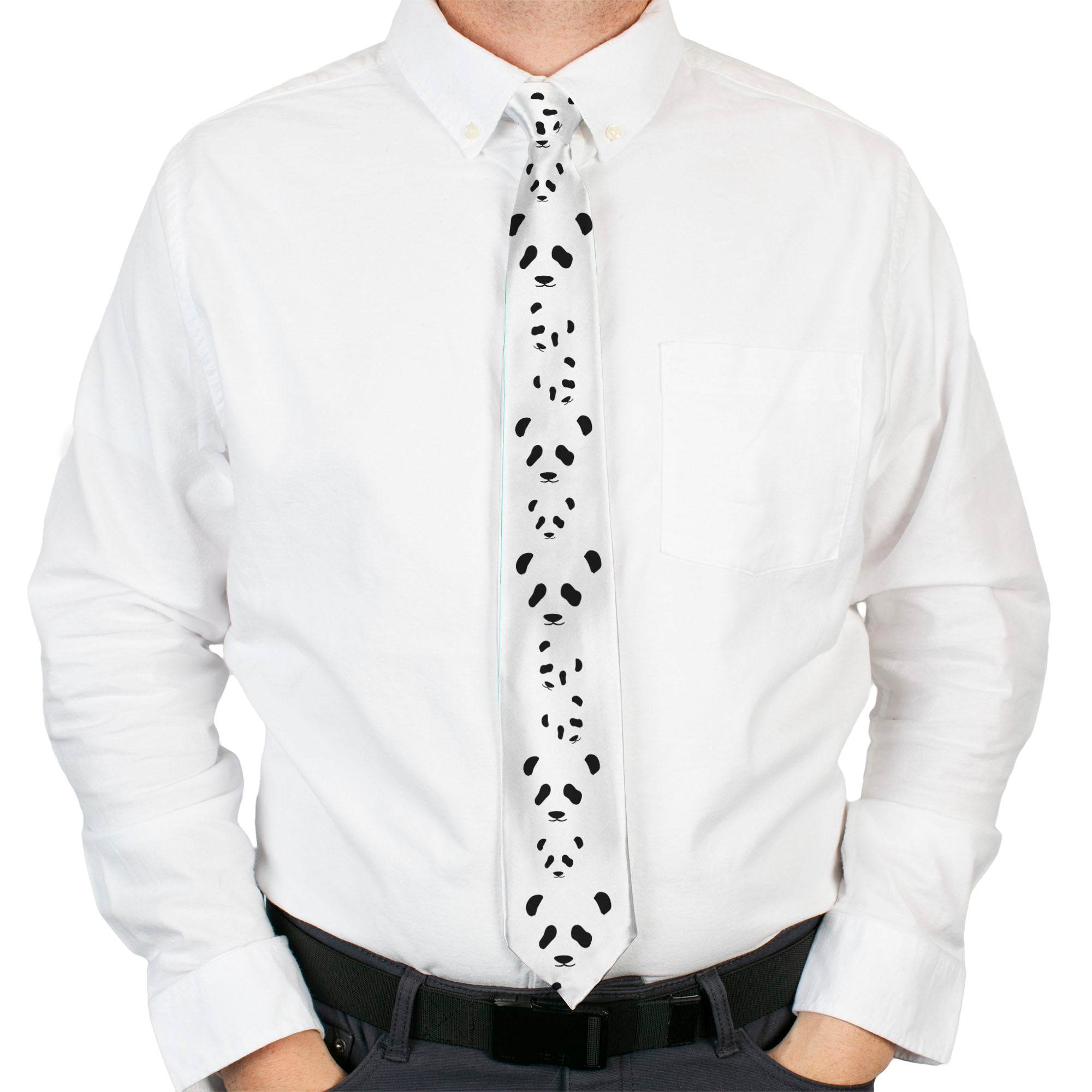 Buckle-Down Necktie - Panda Bear Spots Neckties Buckle-Down