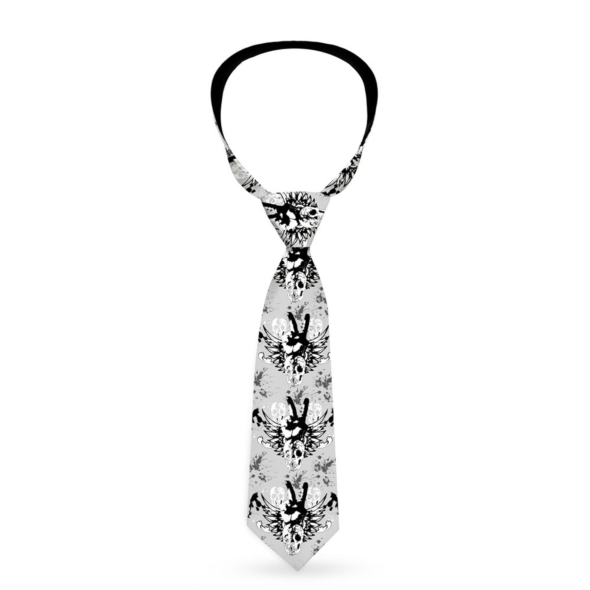 Buckle-Down Necktie - Peace w/Wings Gray Neckties Buckle-Down