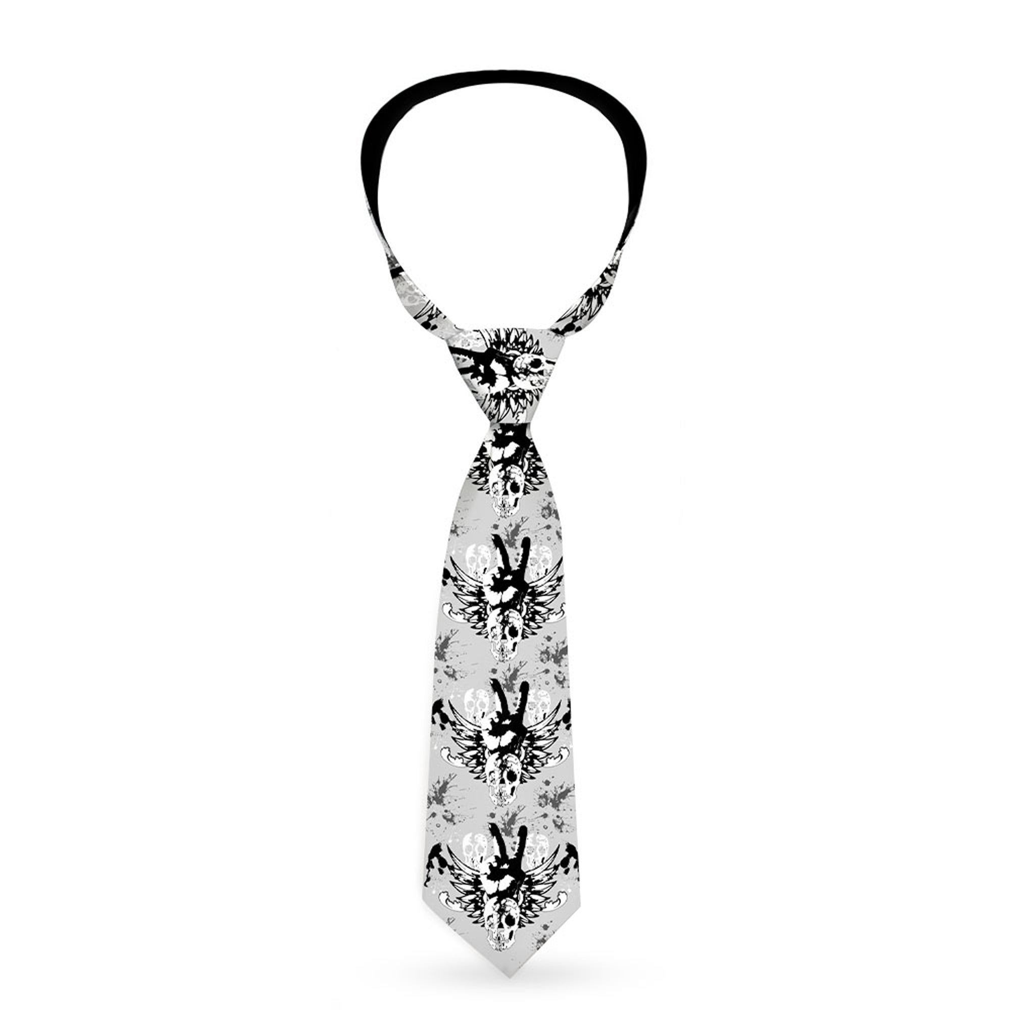 Buckle-Down Necktie - Peace w/Wings Gray Neckties Buckle-Down