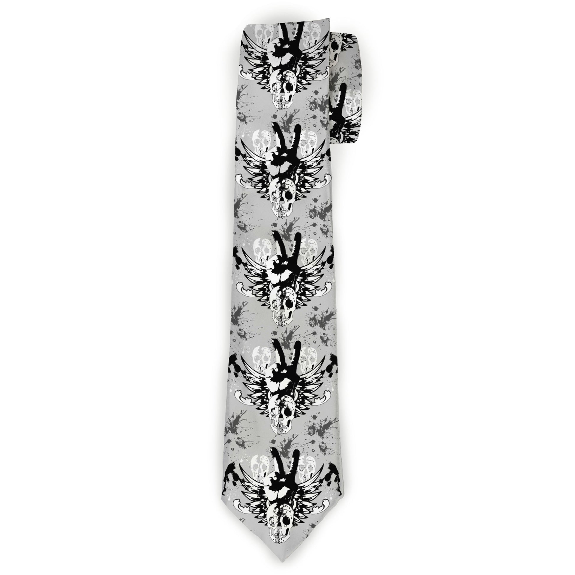 Buckle-Down Necktie - Peace w/Wings Gray Neckties Buckle-Down