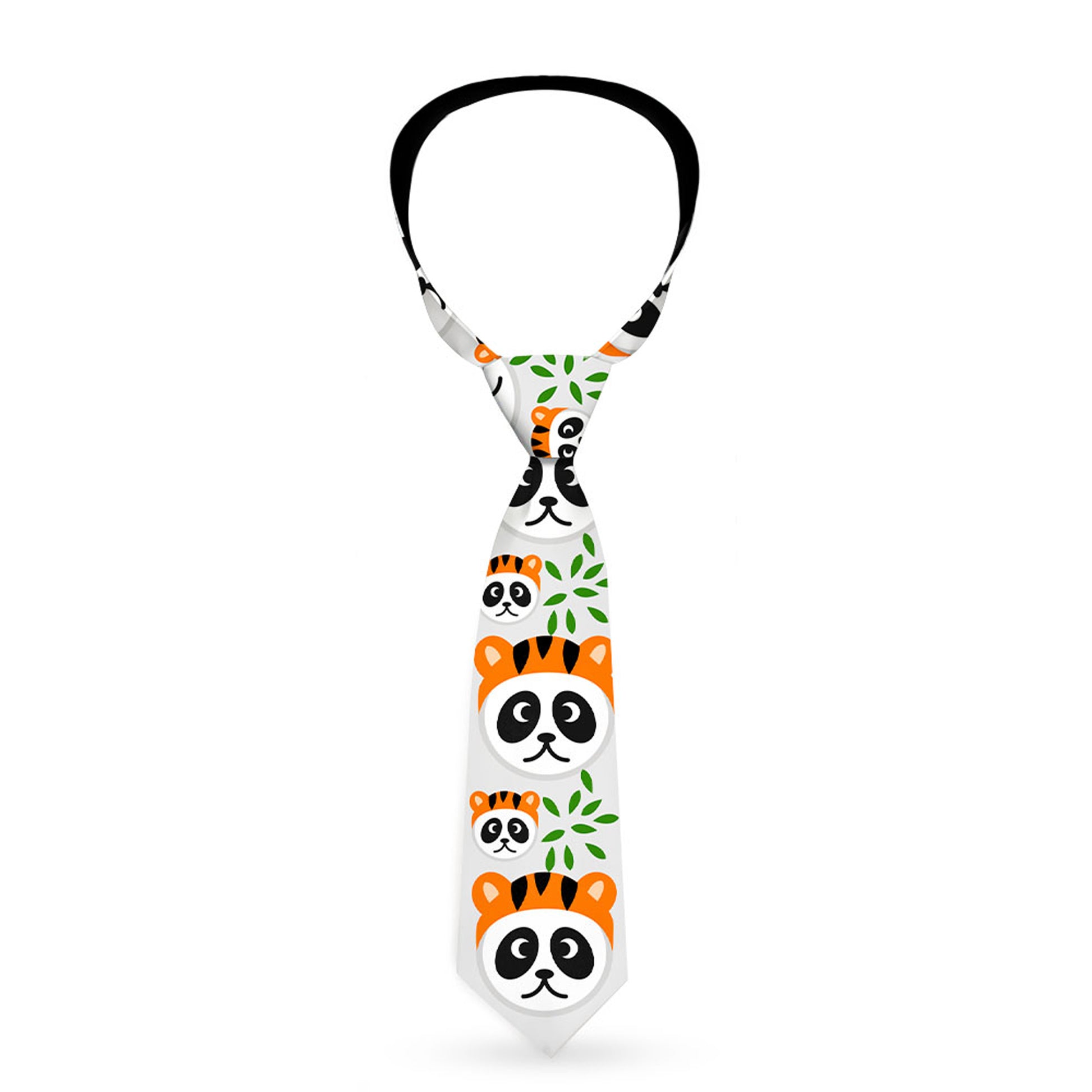 Buckle-Down Necktie - Panda w/Tiger Hat Neckties Buckle-Down