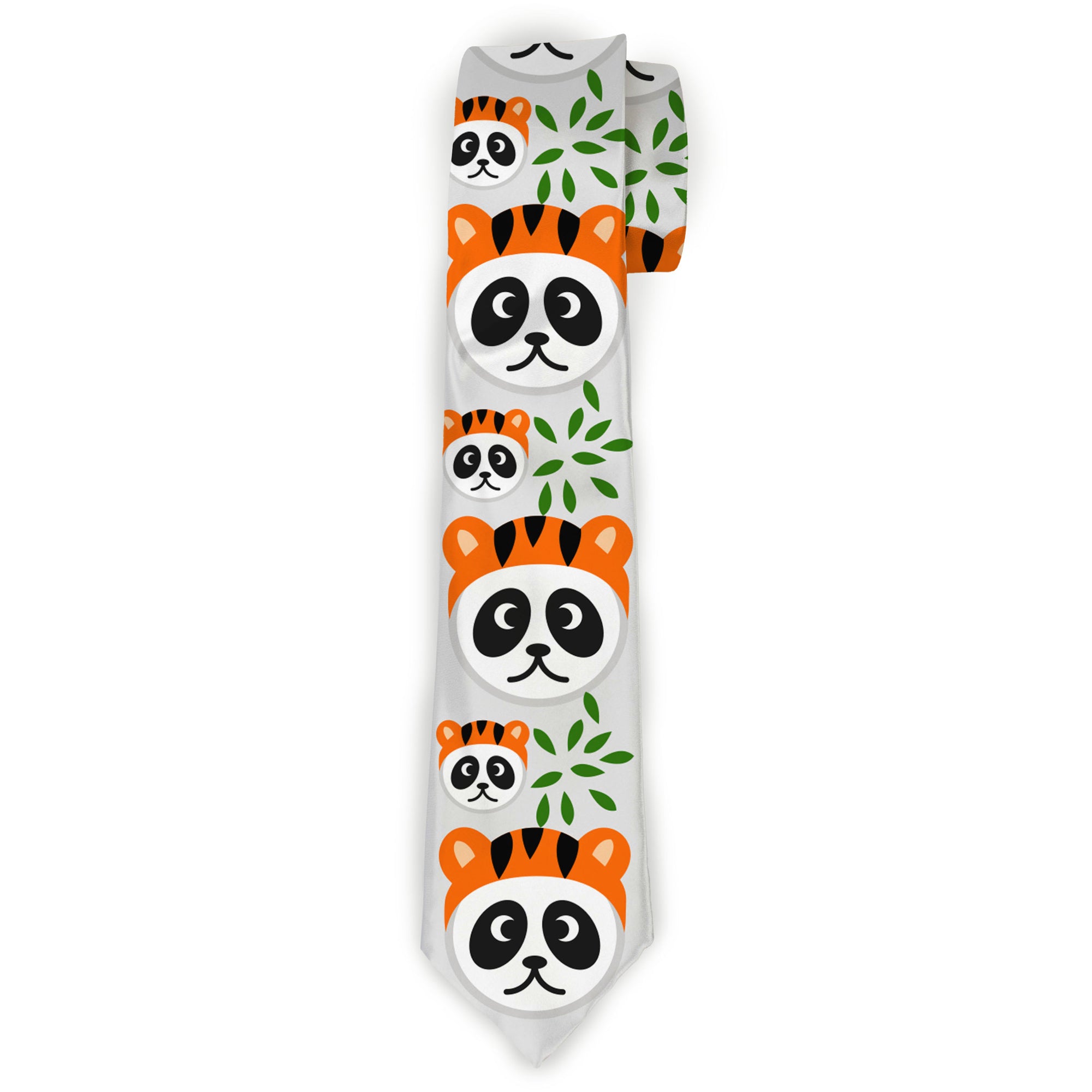 Buckle-Down Necktie - Panda w/Tiger Hat Neckties Buckle-Down