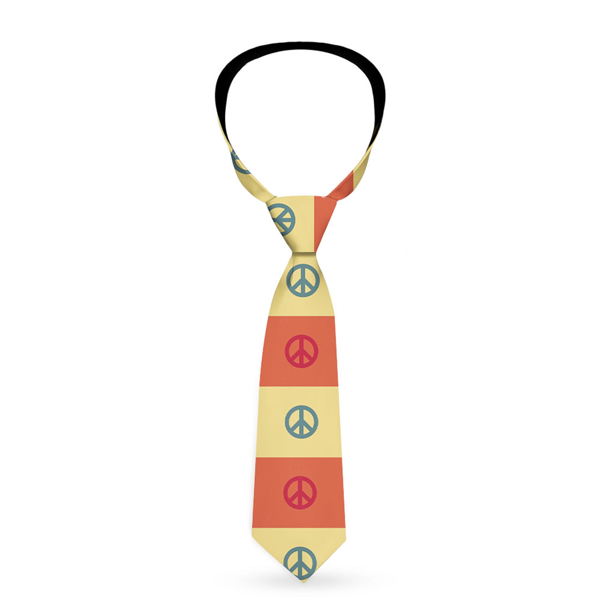 Buckle-Down Necktie - Peace Blocks Red/Yellow/Blue Neckties Buckle-Down