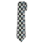 Buckle-Down Necktie - Robot Checkers Black/White Neckties Buckle-Down