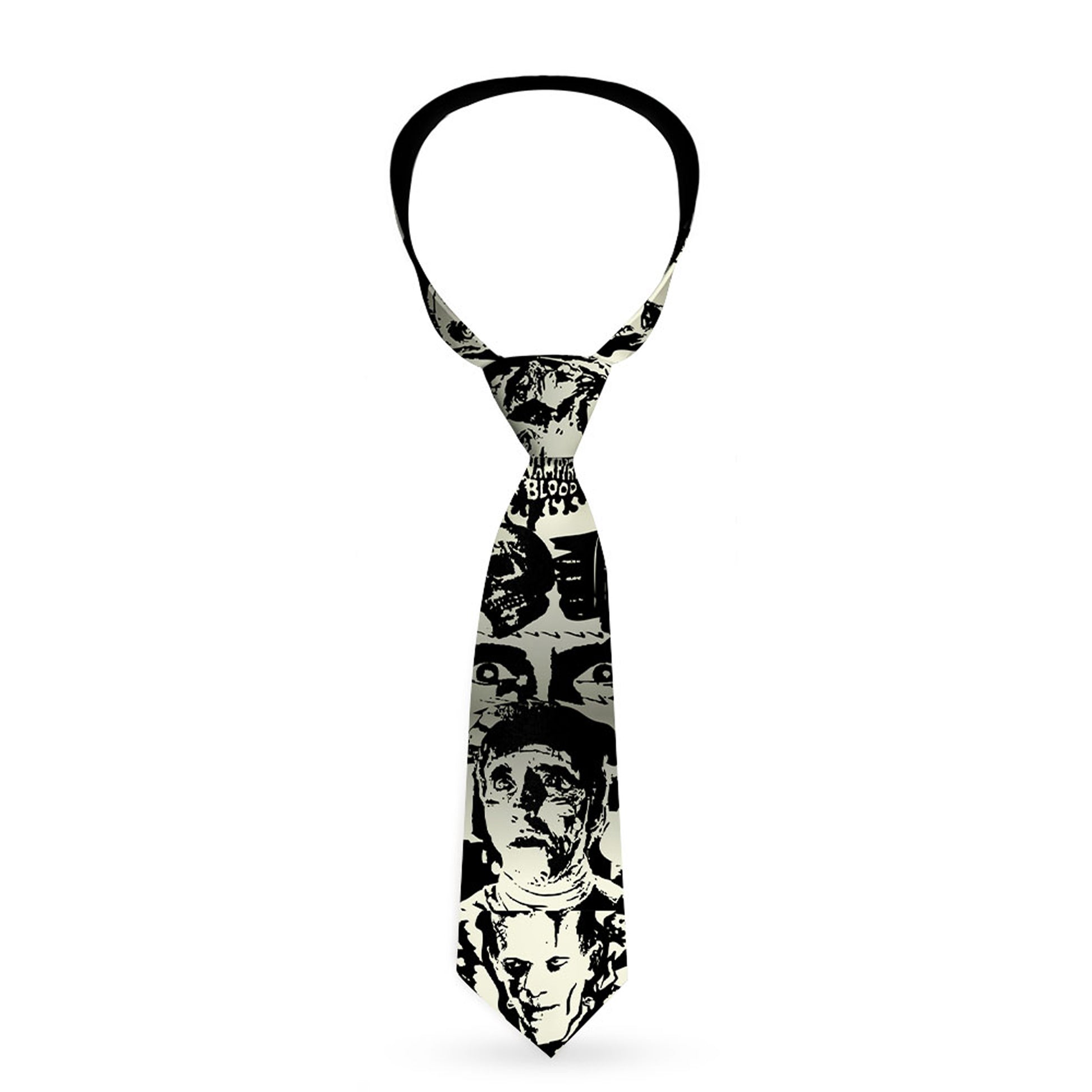 Buckle-Down Necktie - Retro Monster Aqua/Black Neckties Buckle-Down