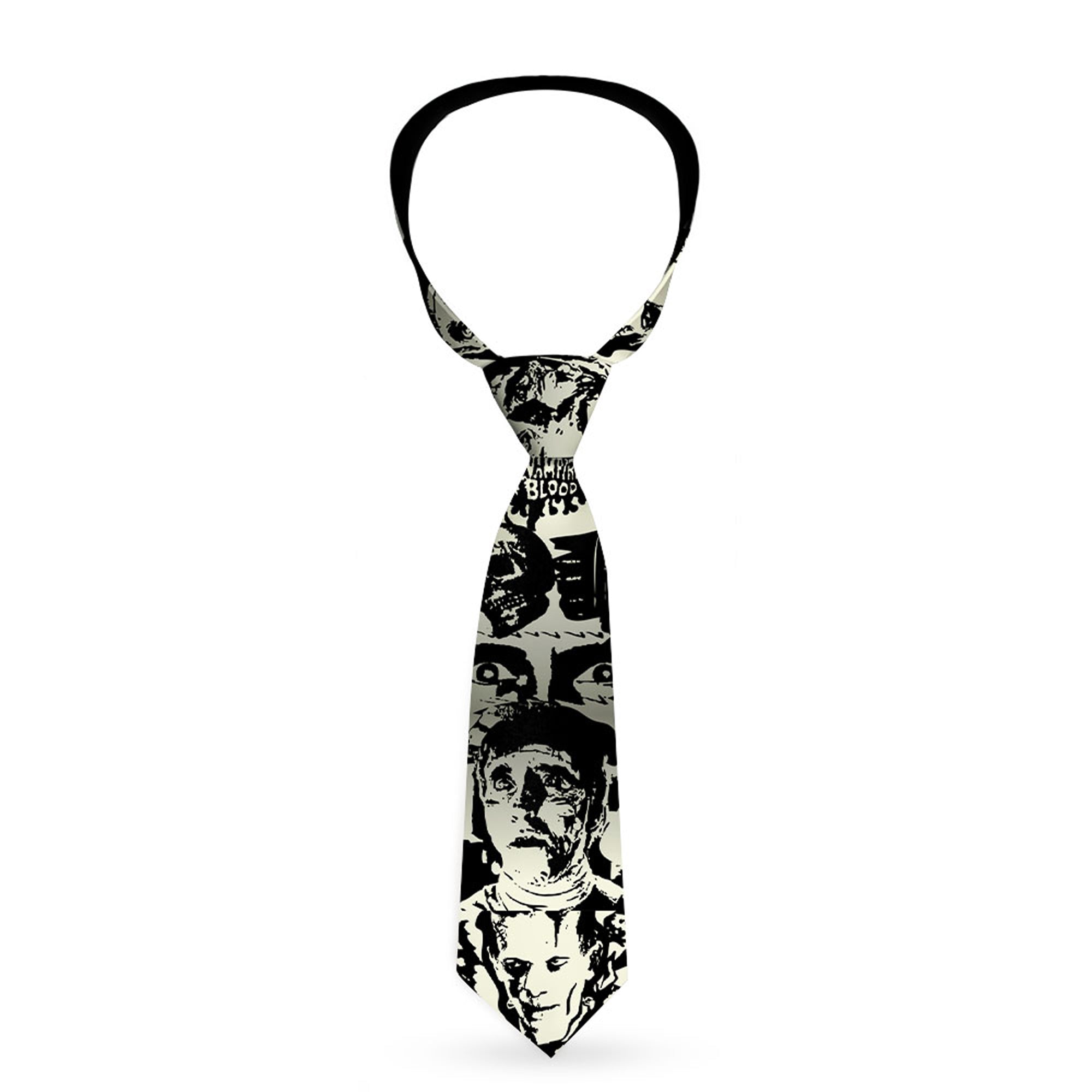 Buckle-Down Necktie - Retro Monster Aqua/Black Neckties Buckle-Down