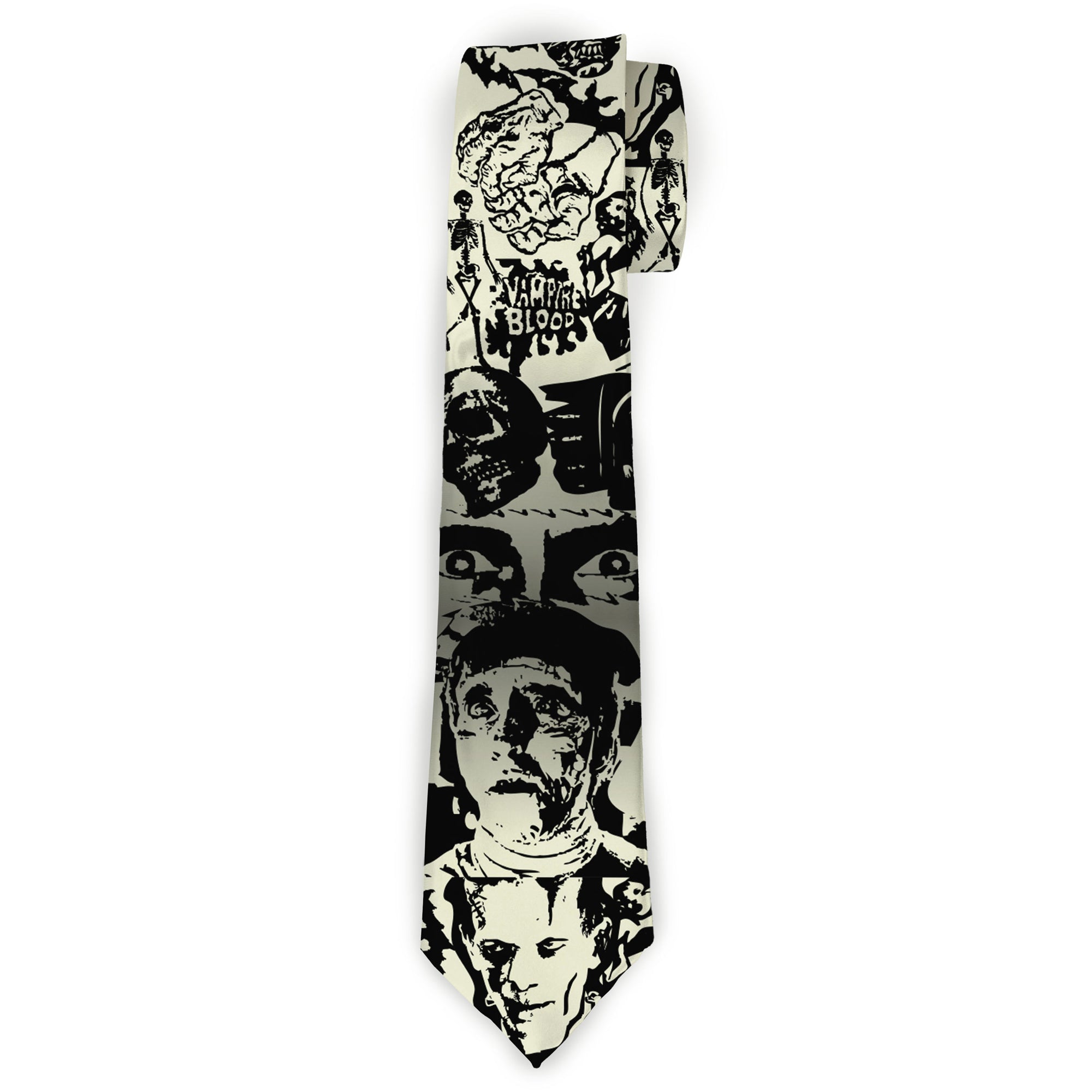 Buckle-Down Necktie - Retro Monster Aqua/Black Neckties Buckle-Down