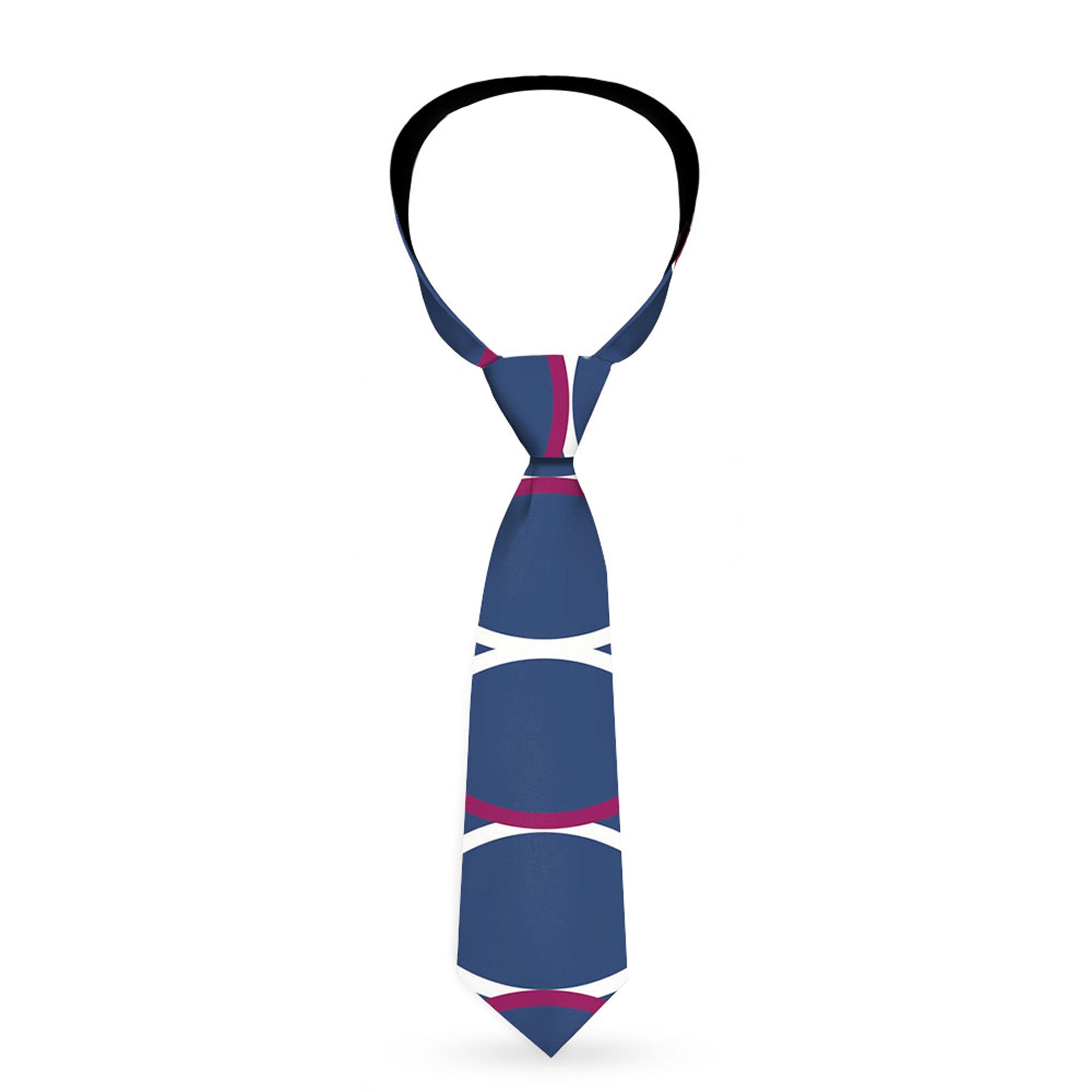 Buckle-Down Necktie - Rings Turquoise/White/Fuchsia Neckties Buckle-Down