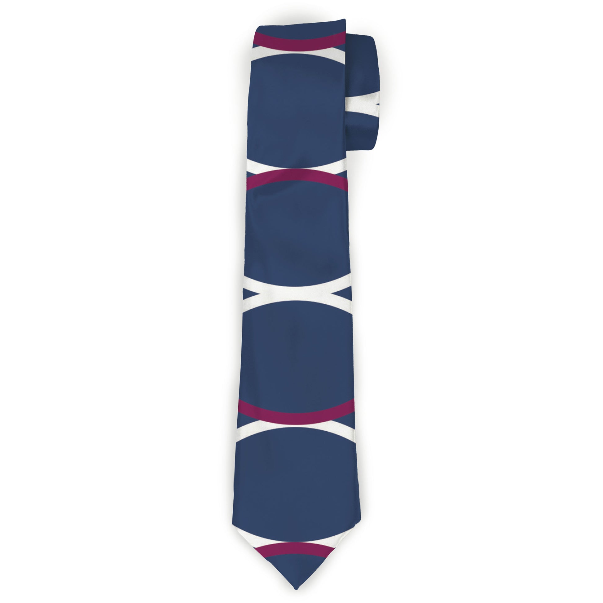 Buckle-Down Necktie - Rings Turquoise/White/Fuchsia Neckties Buckle-Down