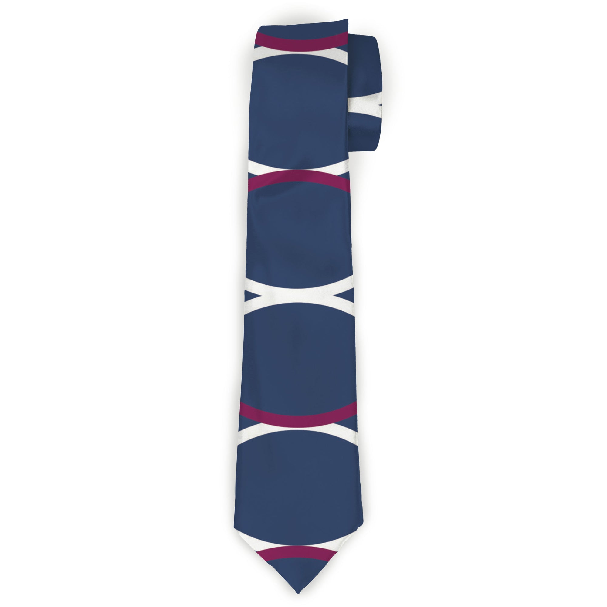 Buckle-Down Necktie - Rings Turquoise/White/Fuchsia Neckties Buckle-Down