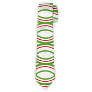 Buckle-Down Necktie - Rings White/Green/Red Neckties Buckle-Down