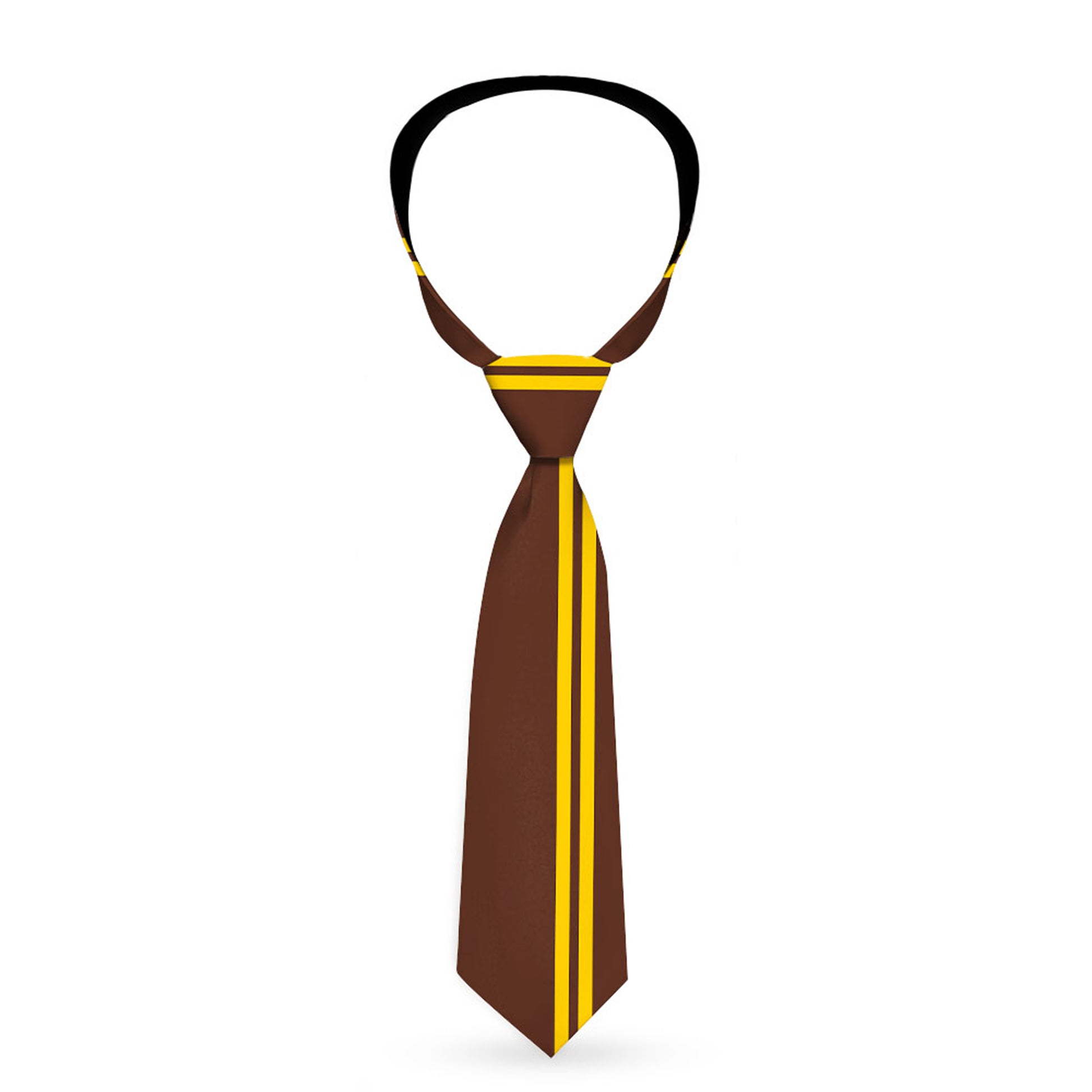 Buckle-Down Necktie - Racing Stripe Brown/Gold Neckties Buckle-Down