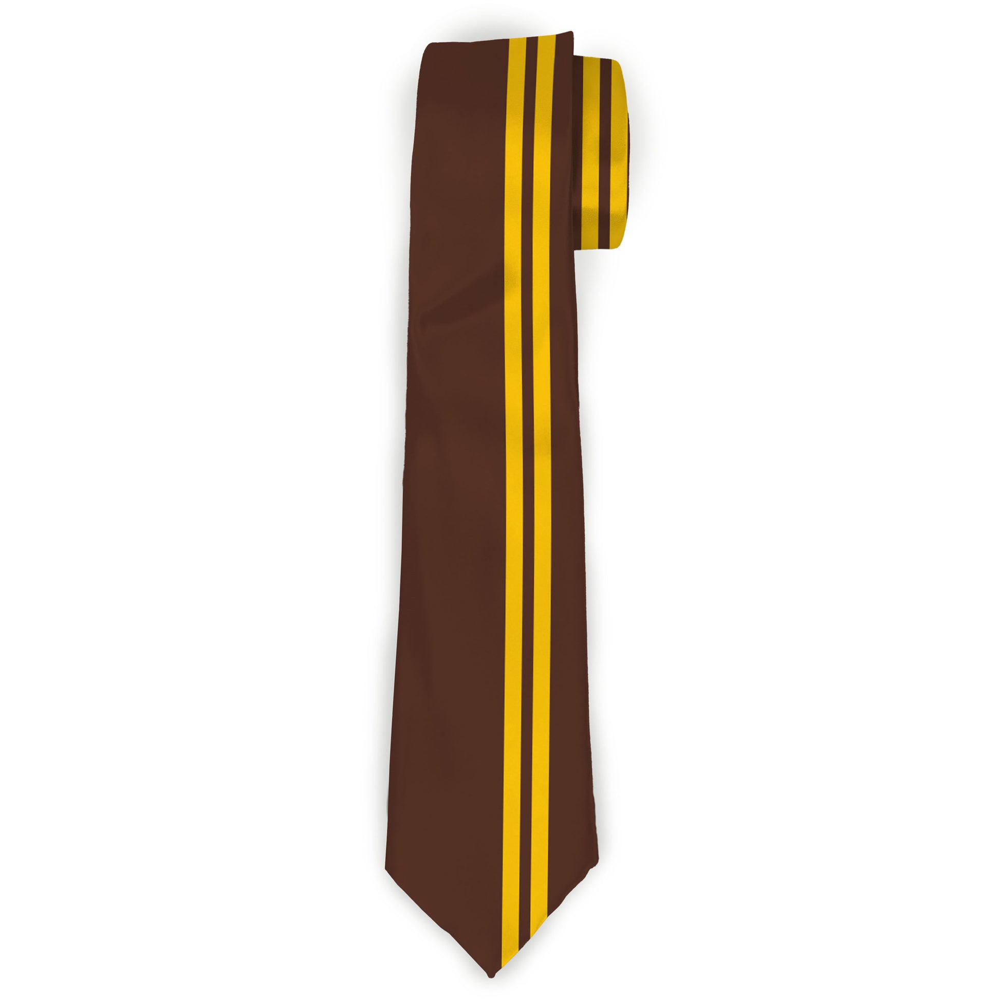 Buckle-Down Necktie - Racing Stripe Brown/Gold Neckties Buckle-Down