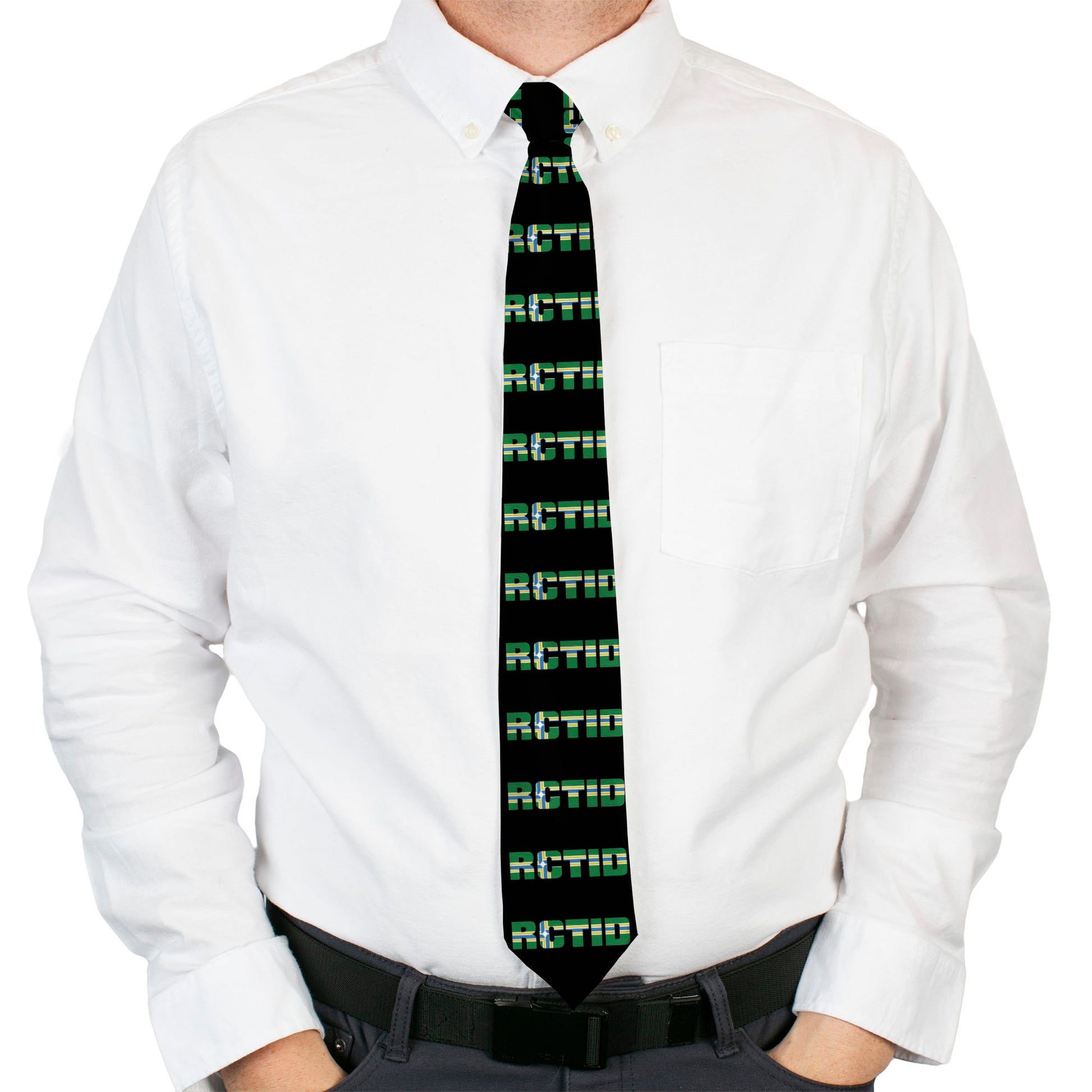 Buckle-Down Necktie - RCTID Black/Portland Flag Neckties Buckle-Down