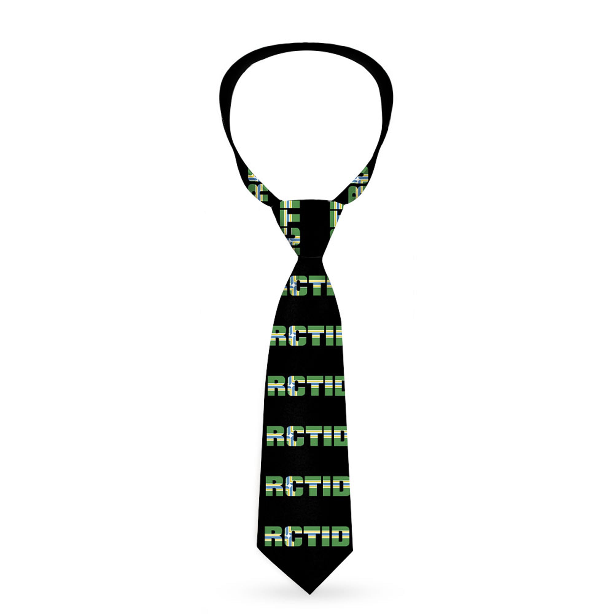 Buckle-Down Necktie - RCTID Black/Portland Flag Neckties Buckle-Down