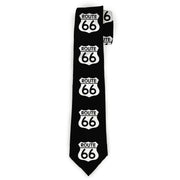 Buckle-Down Necktie - ROUTE 66 Highway Sign Repeat Black/White Neckties Buckle-Down