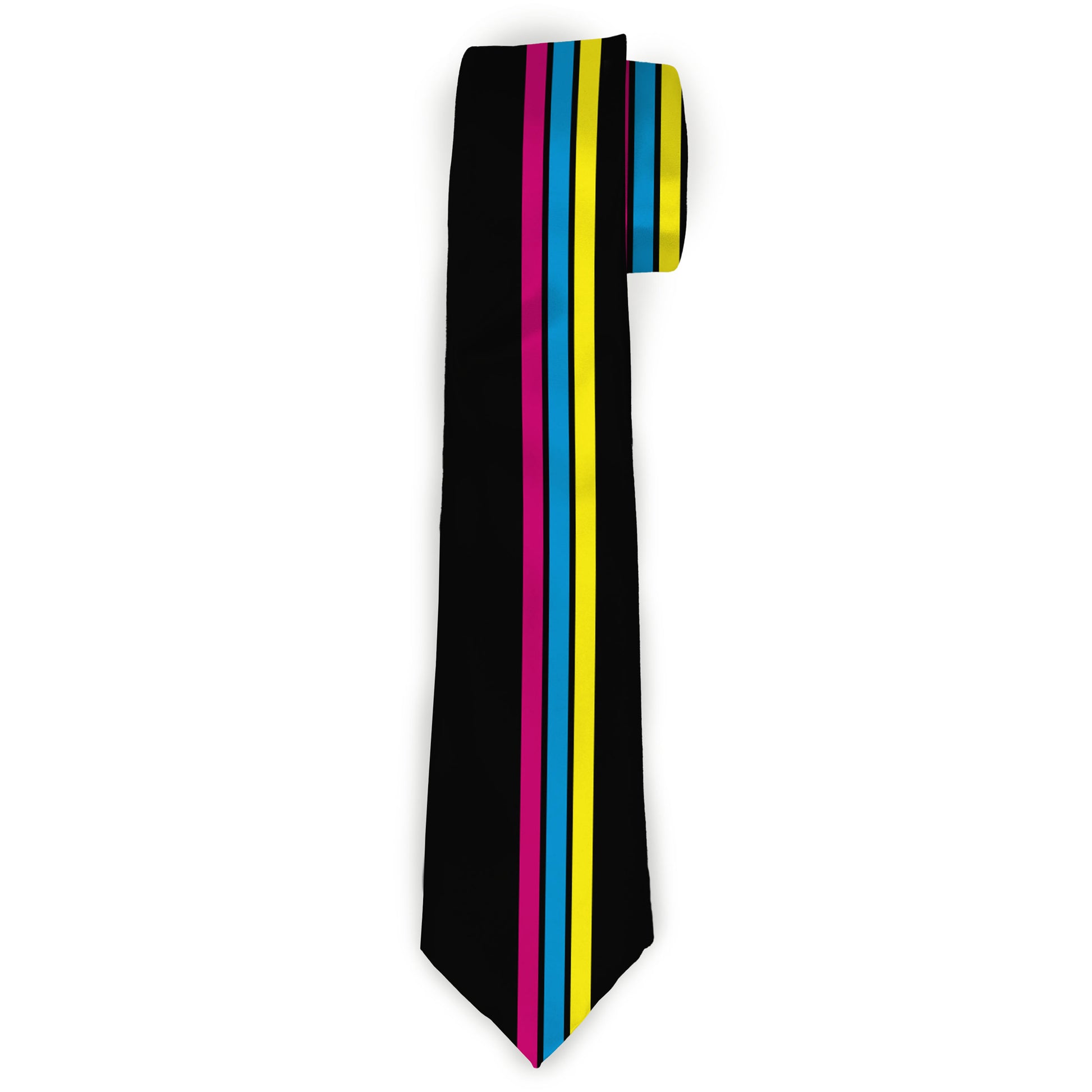 Buckle-Down Necktie - Racing Stripes Black/Yellow/Blue/Pink Neckties Buckle-Down