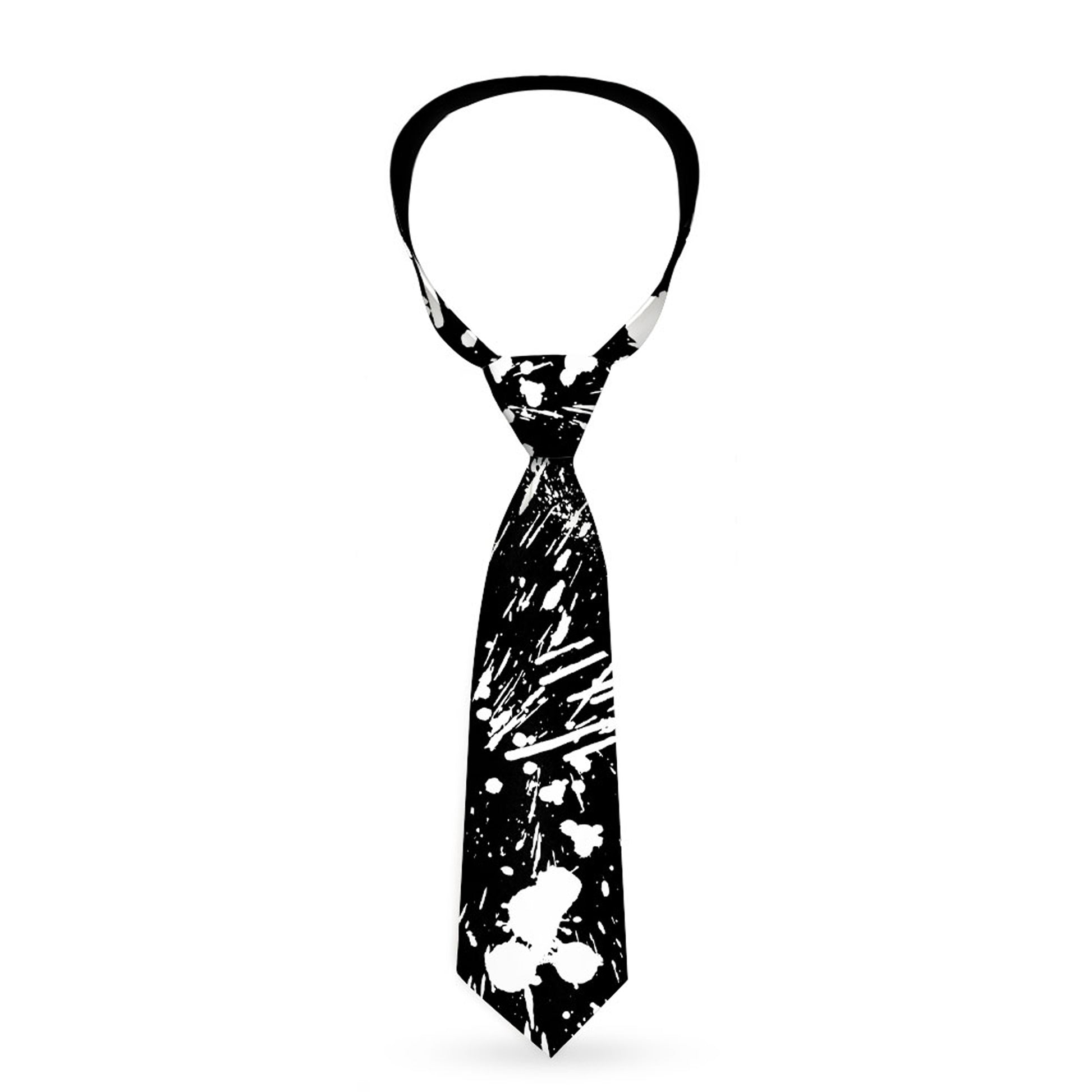 Buckle-Down Necktie - Splatter Black/White Neckties Buckle-Down