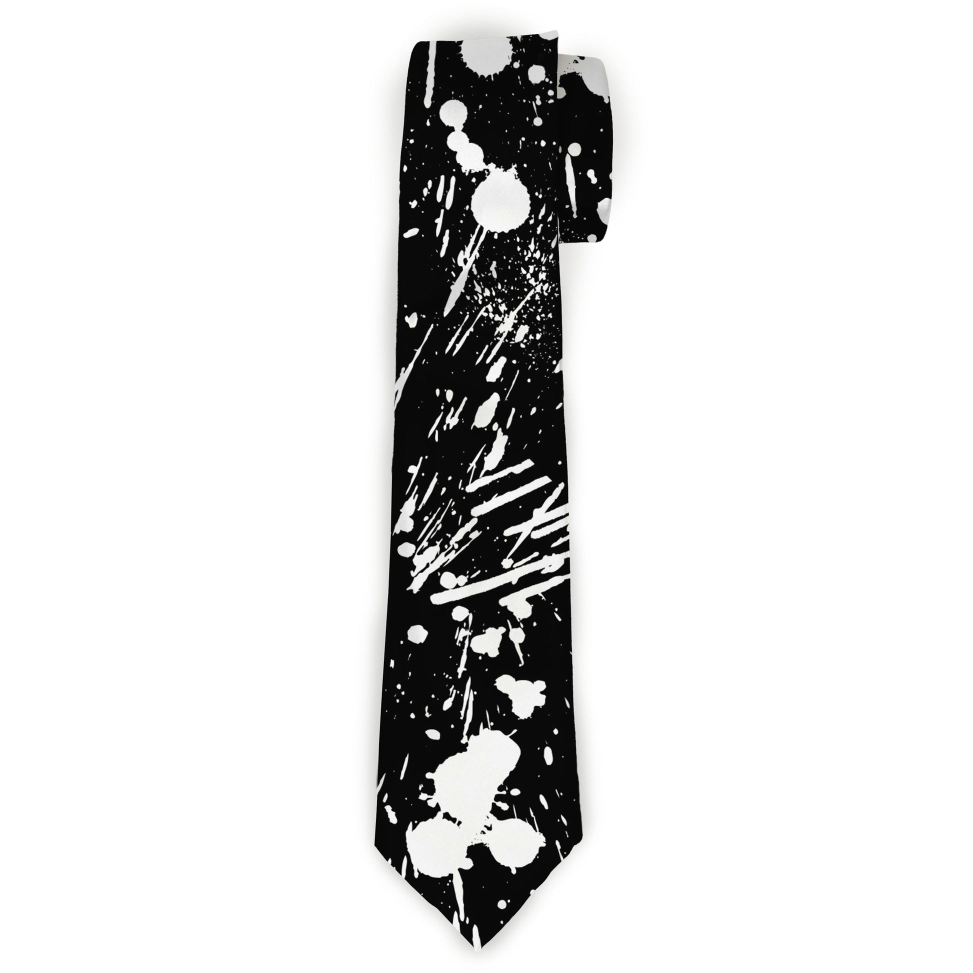 Buckle-Down Necktie - Splatter Black/White Neckties Buckle-Down