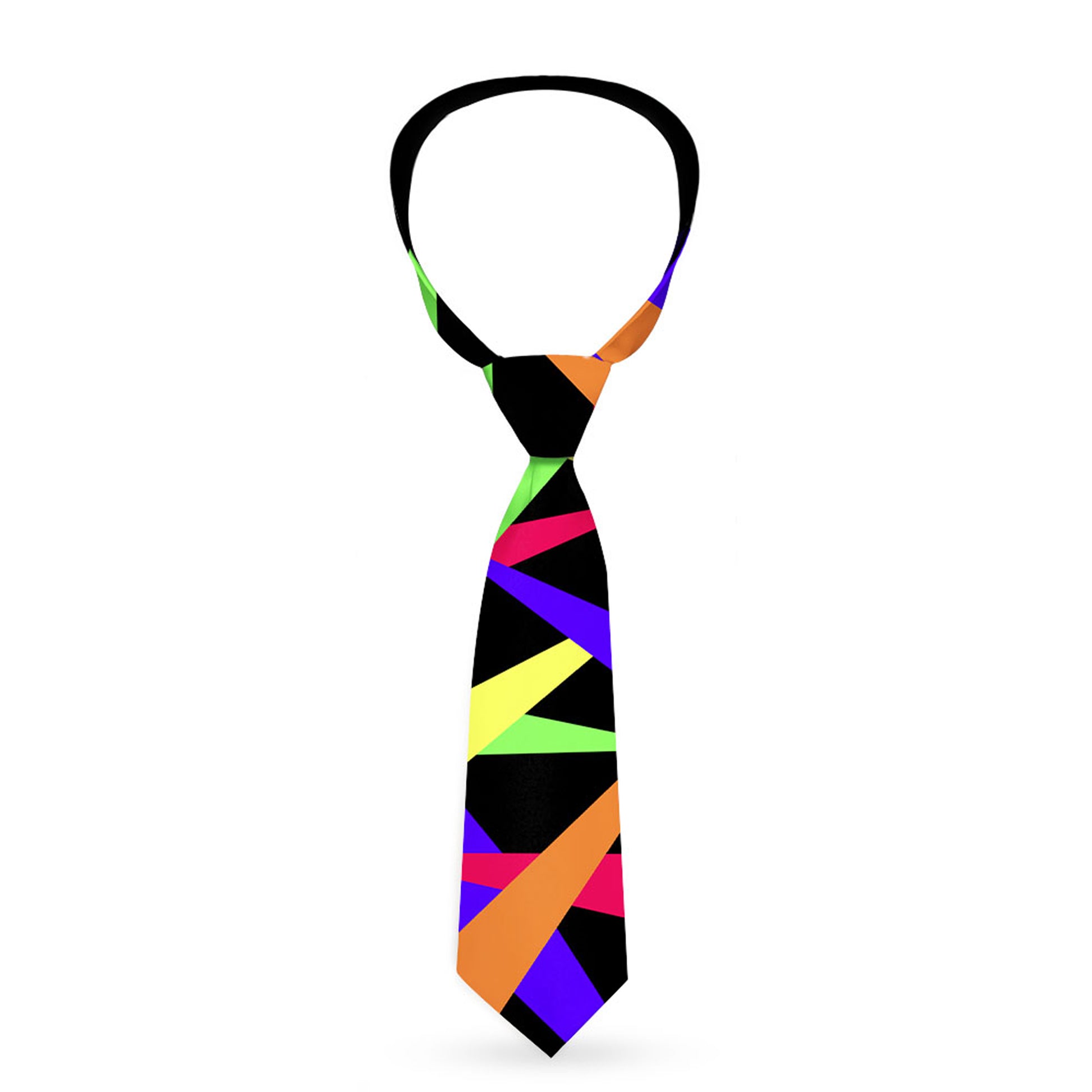 Buckle-Down Necktie - Spotlight Black/Multi Neon Neckties Buckle-Down