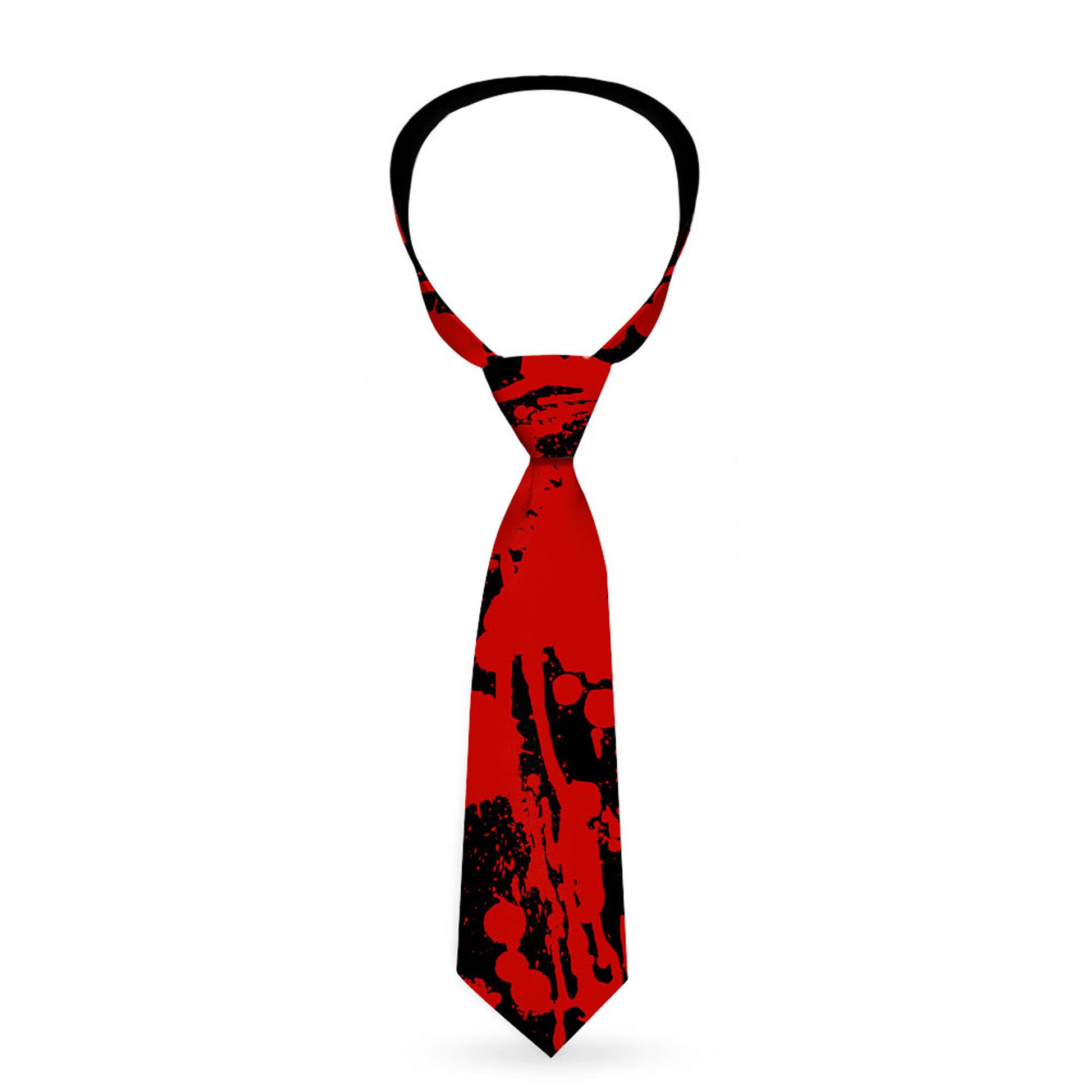 Buckle-Down Necktie - Splatter Black/Red Neckties Buckle-Down