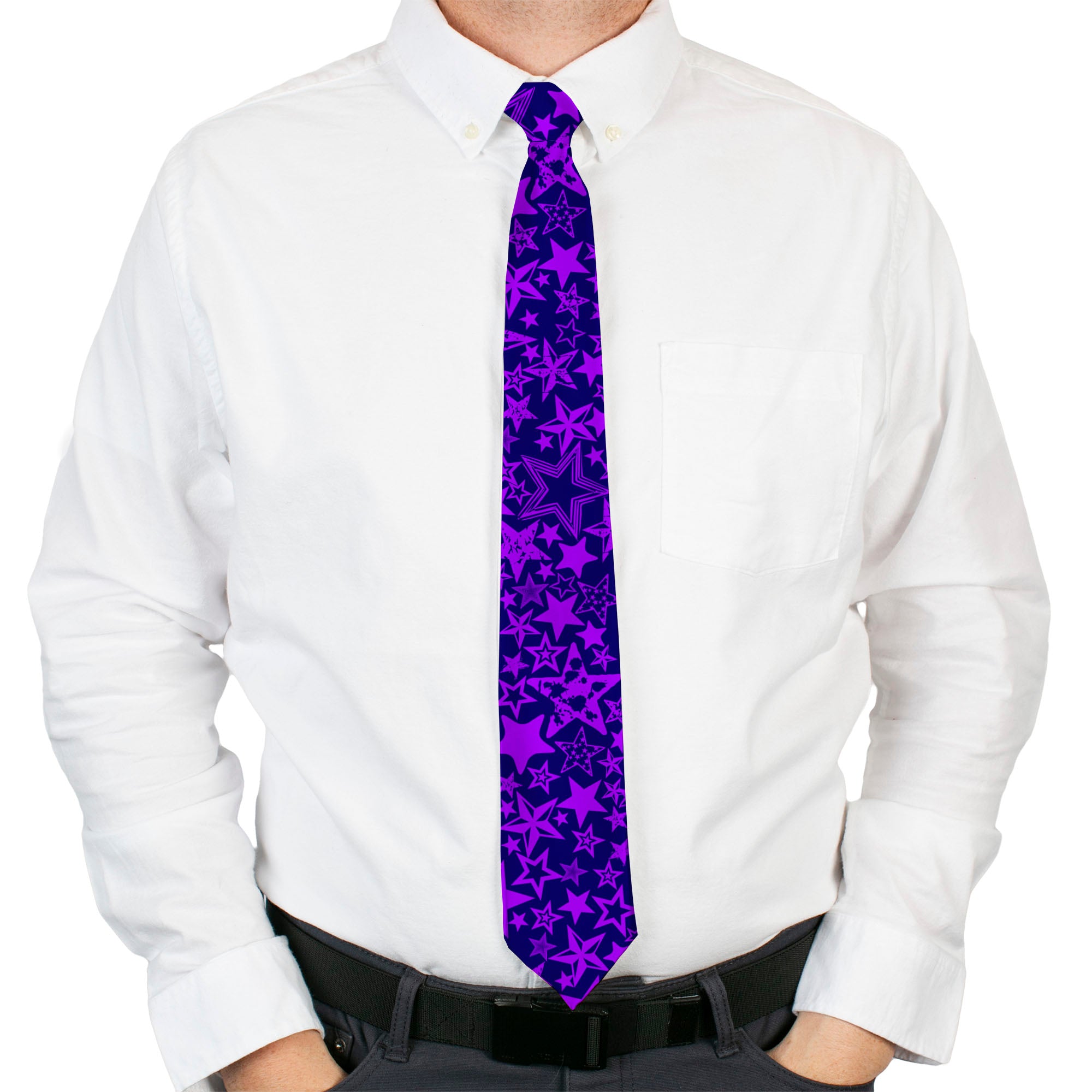 Buckle-Down Necktie - Stargazer Black/Purple Neckties Buckle-Down