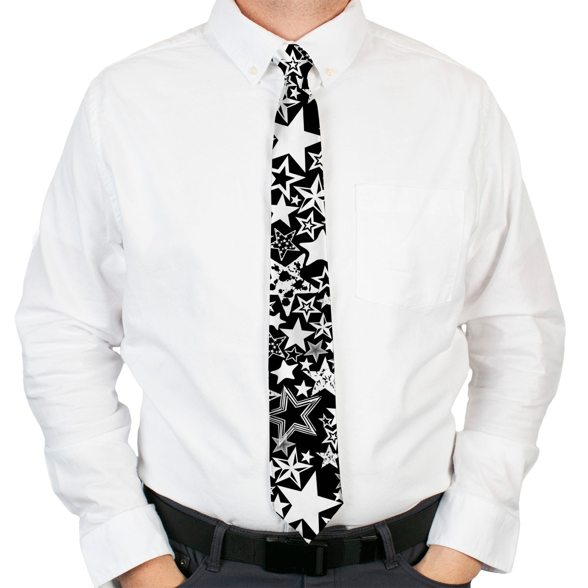 Buckle-Down Necktie - Stargazer Black/White Neckties Buckle-Down