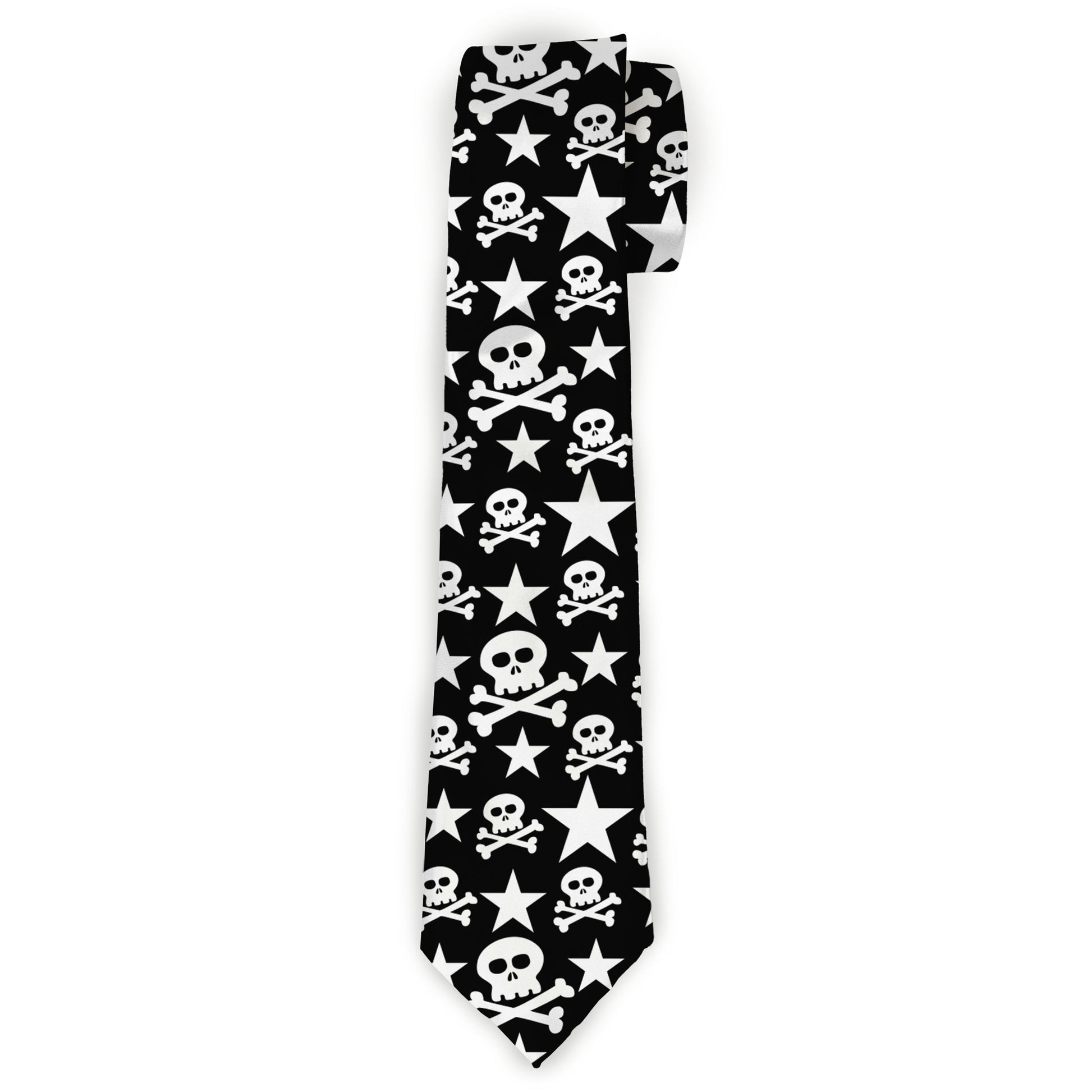 Buckle-Down Necktie - Skulls & Stars Black/White Neckties Buckle-Down