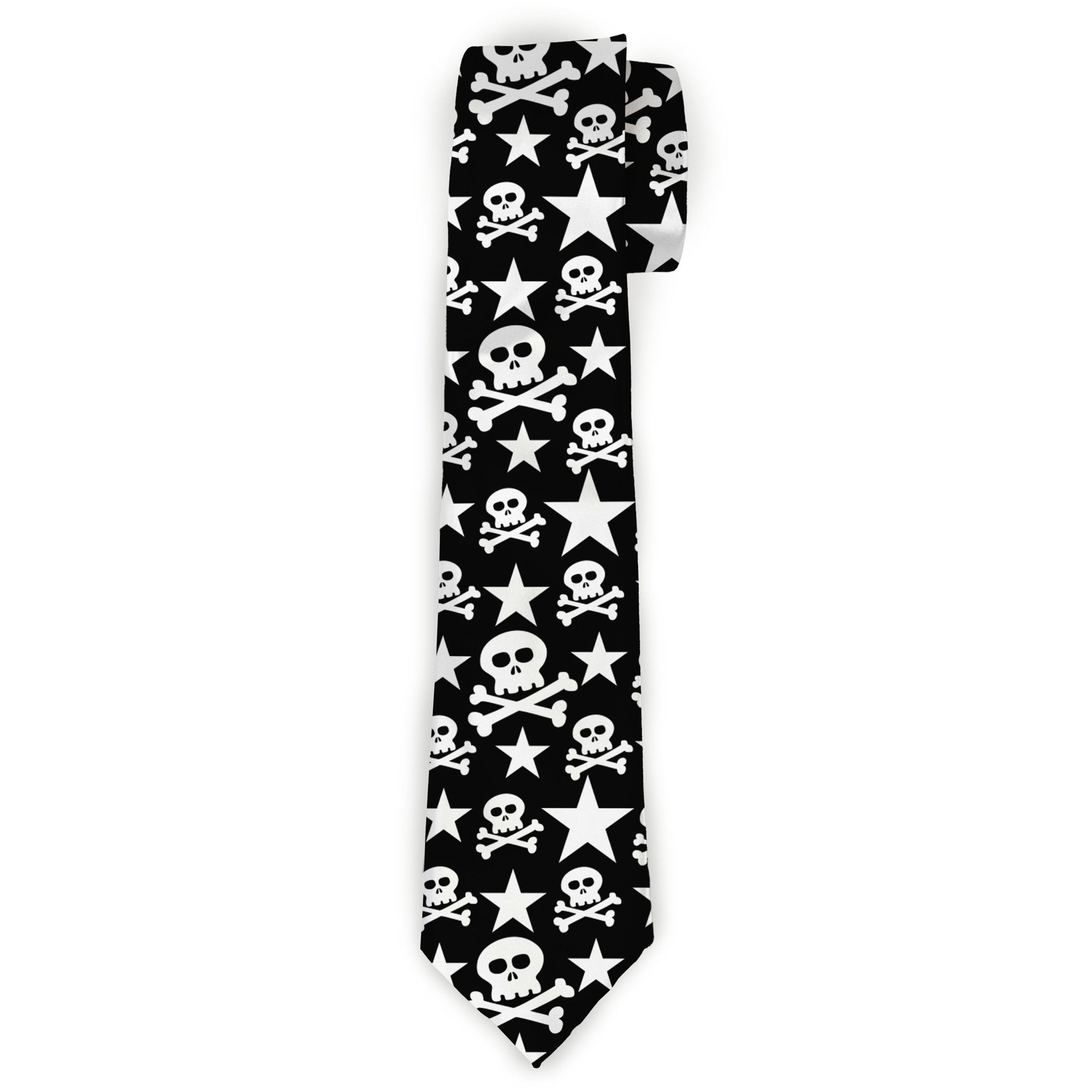Buckle-Down Necktie - Skulls & Stars Black/White Neckties Buckle-Down