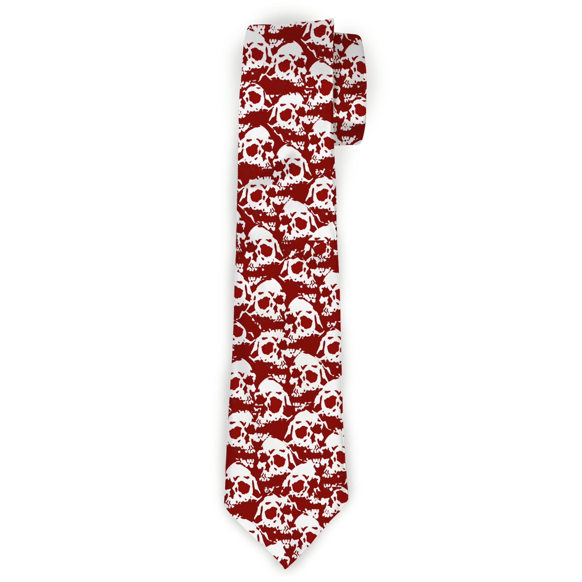 Buckle-Down Necktie - Skull Yard Red/White Neckties Buckle-Down