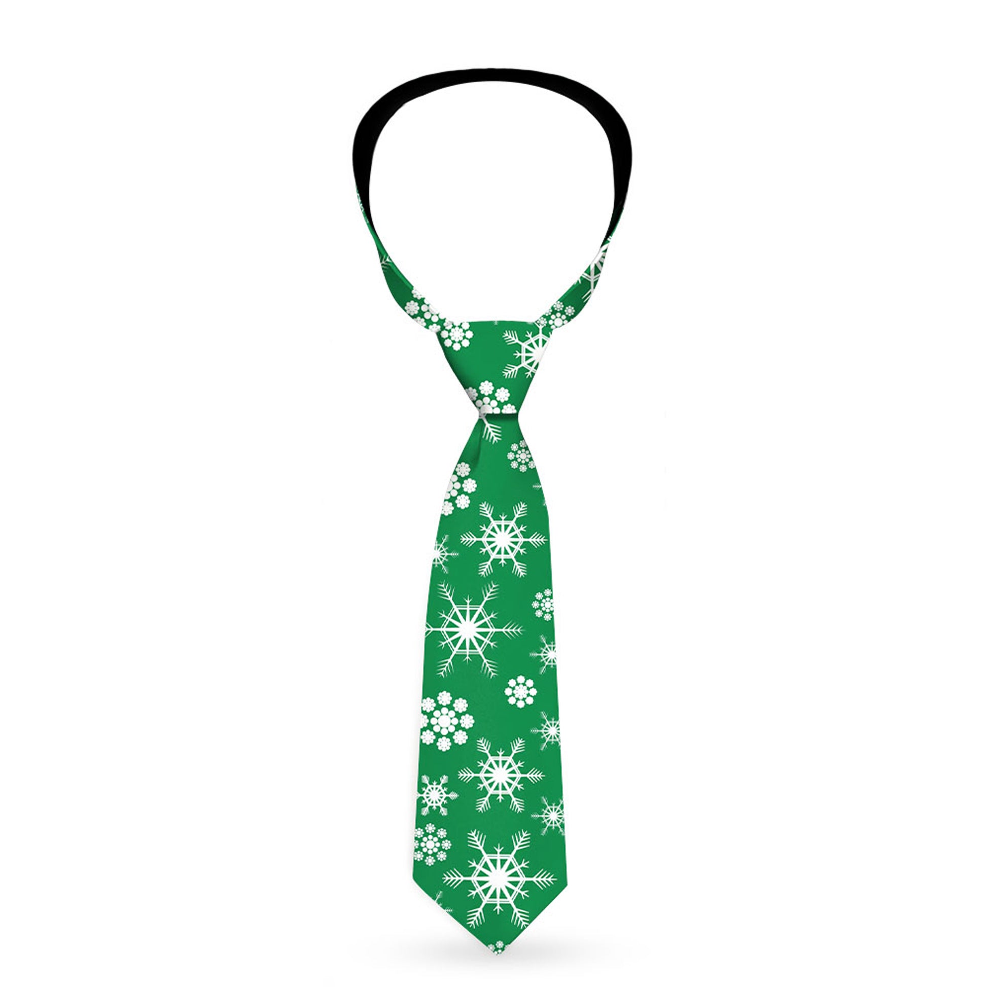 Buckle-Down Necktie - Snowflakes Green/White Neckties Buckle-Down