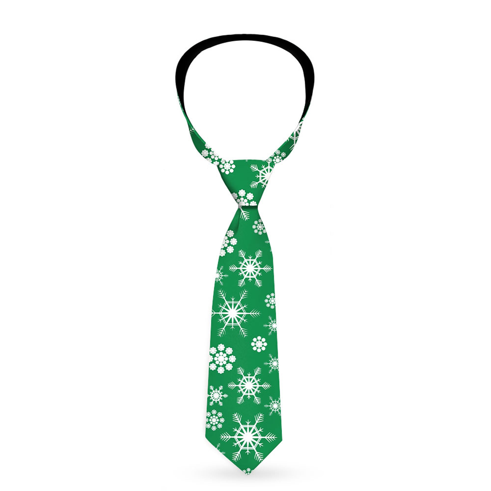 Buckle-Down Necktie - Snowflakes Green/White Neckties Buckle-Down