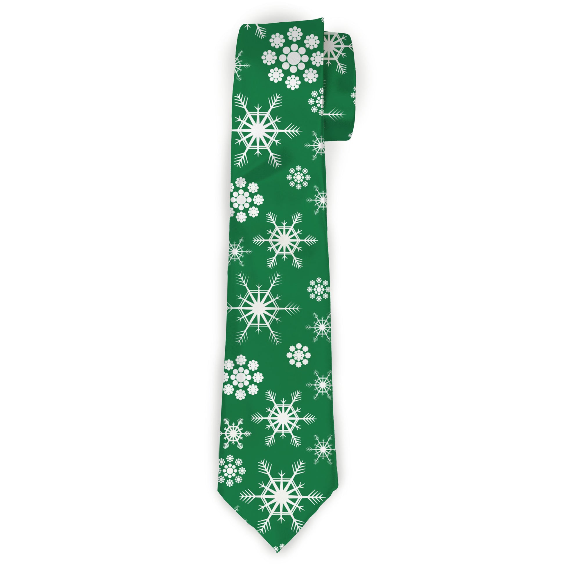 Buckle-Down Necktie - Snowflakes Green/White Neckties Buckle-Down